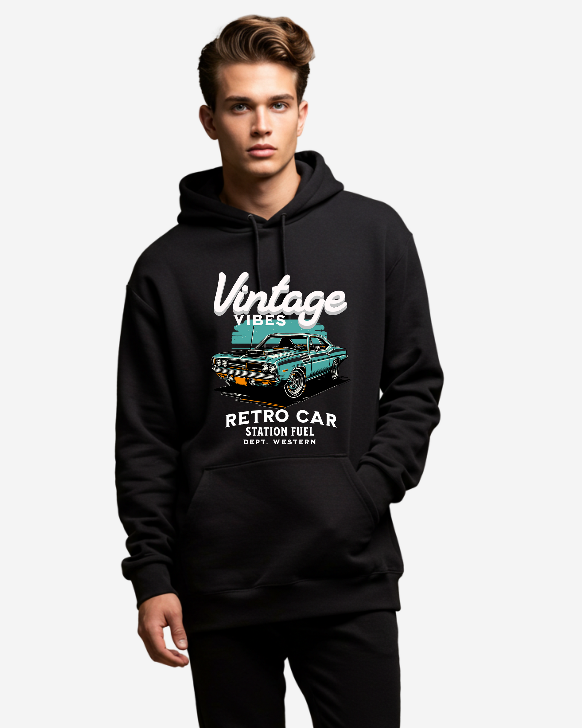 Vintage Car Retro Design Men's Oversized Hoodie