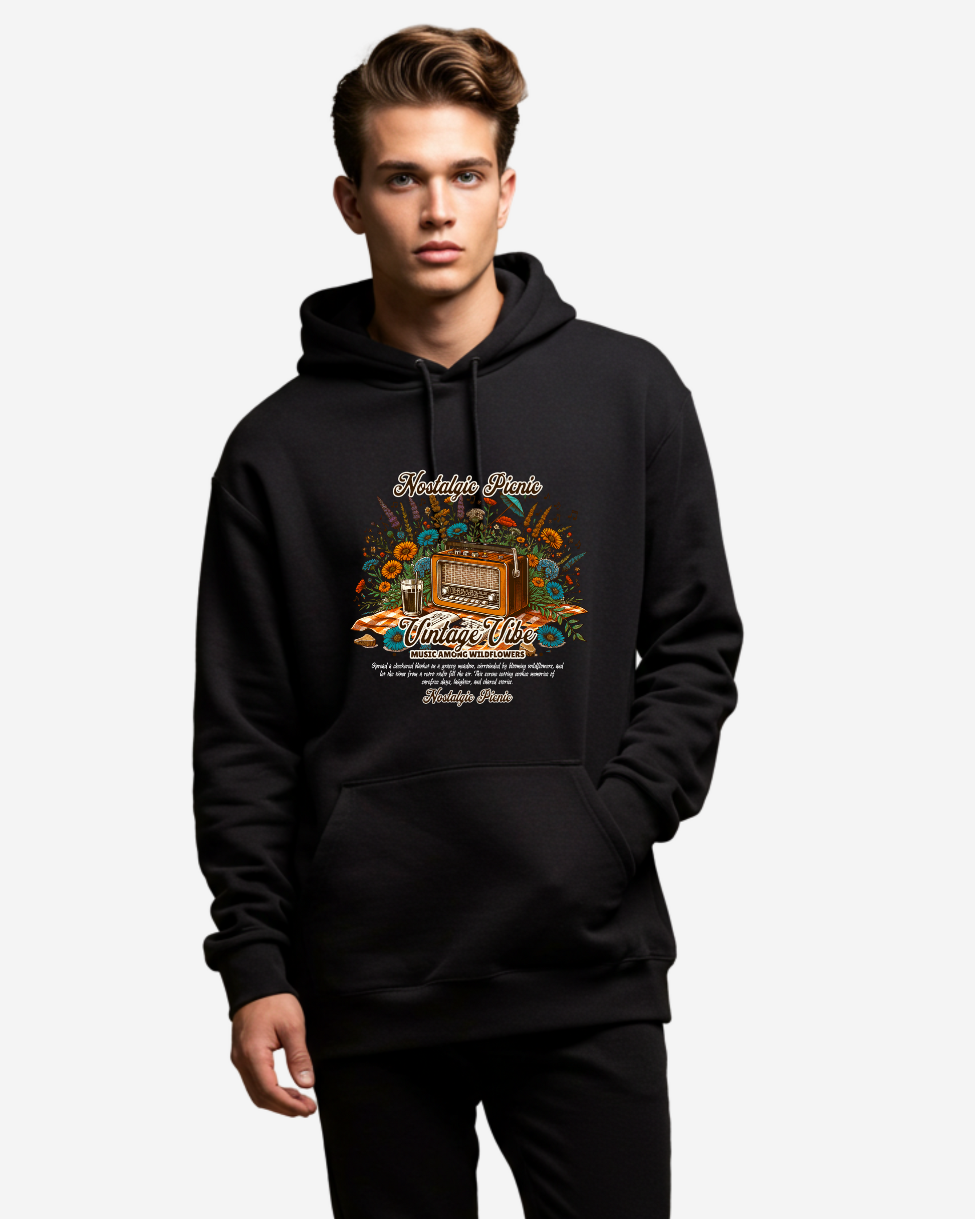 Nostalgic Picnic Men's Oversized Hoodie
