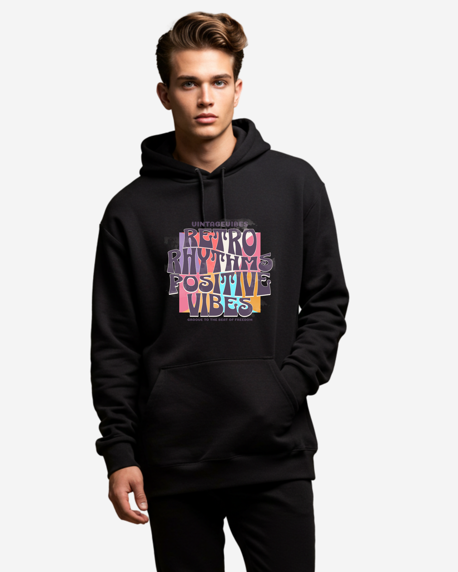 Retro Rhythms Men's Oversized Hoodie