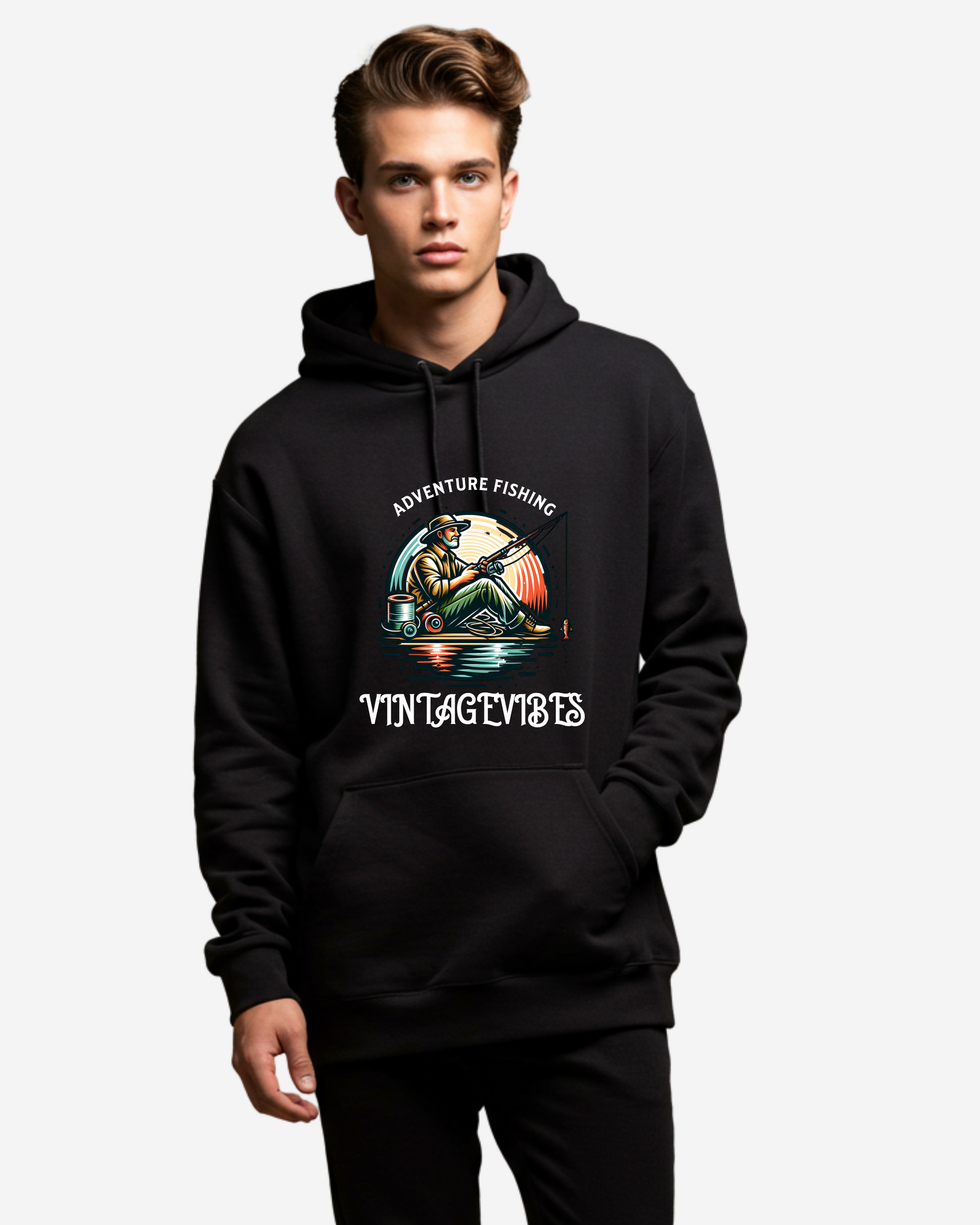 Fishing Logo Men's Oversized Hoodie