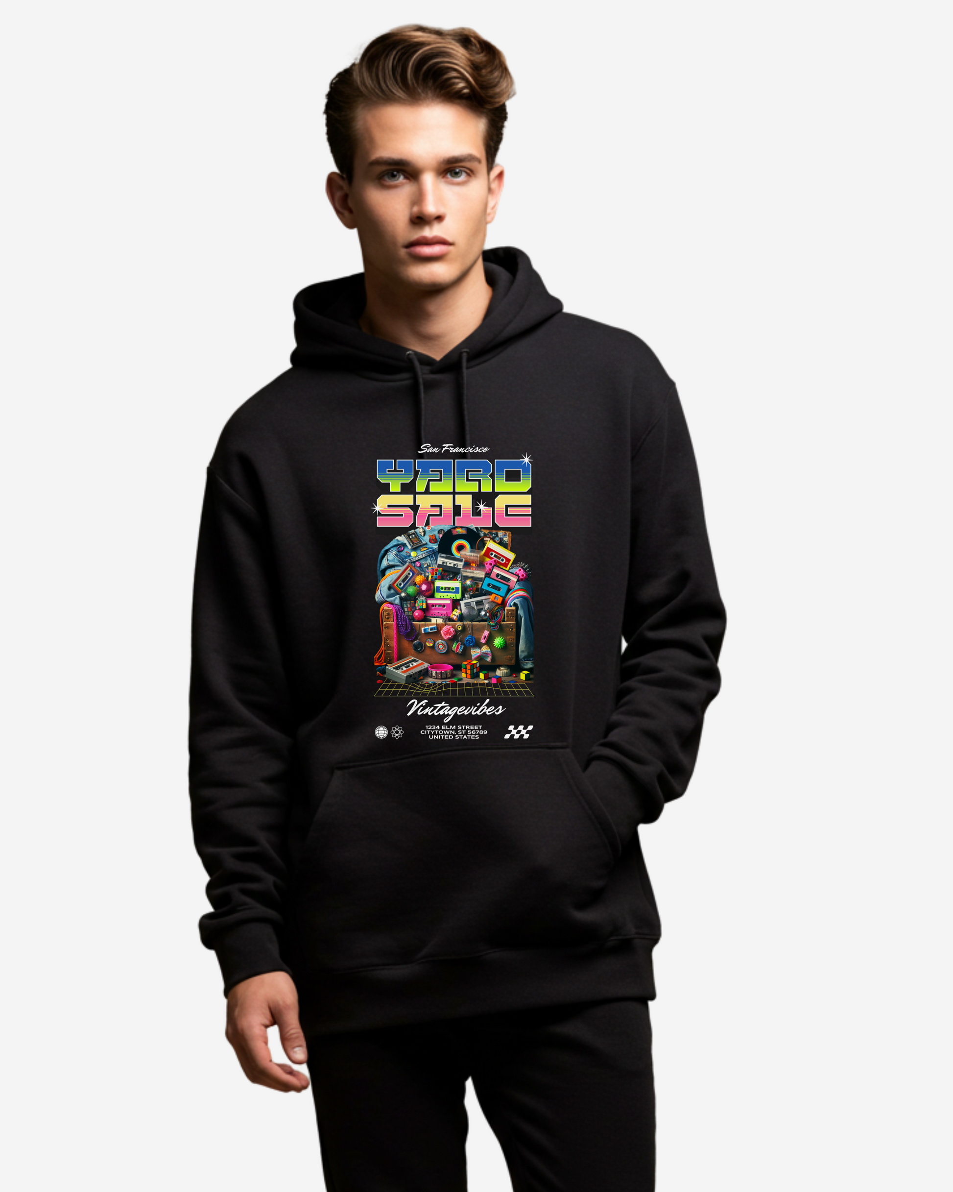 Sale Thrifting 80s Style Men's Oversized Hoodie