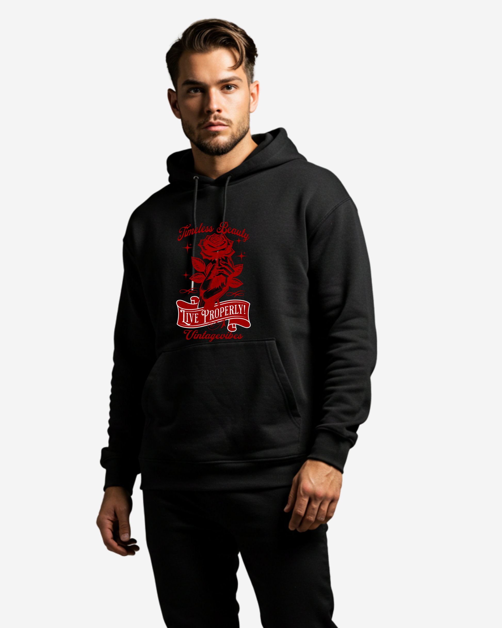 Timeless Beauty - Live Properly Men's Oversized Hoodie