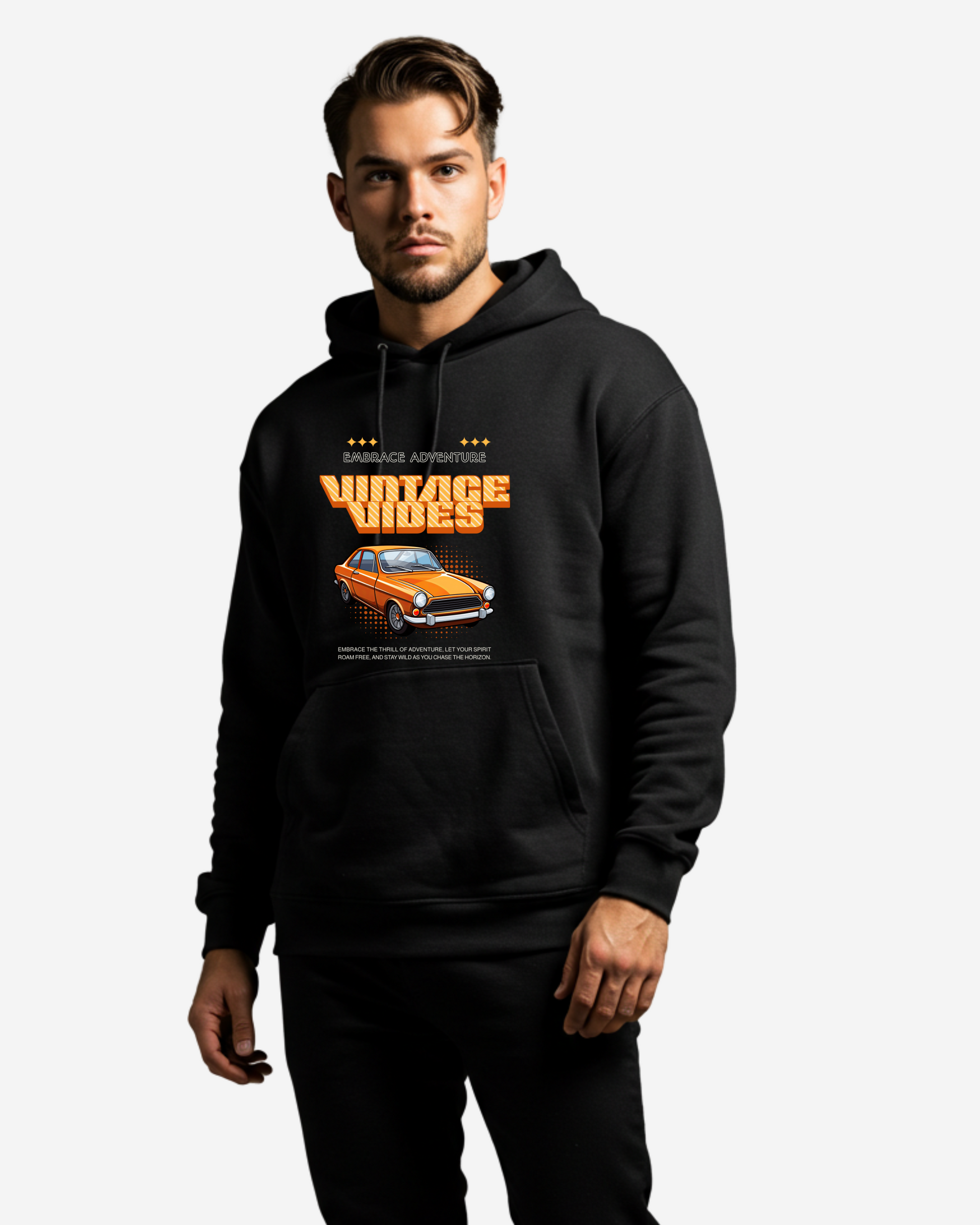 Stay Wild Vintage Car Men's Oversized Hoodie