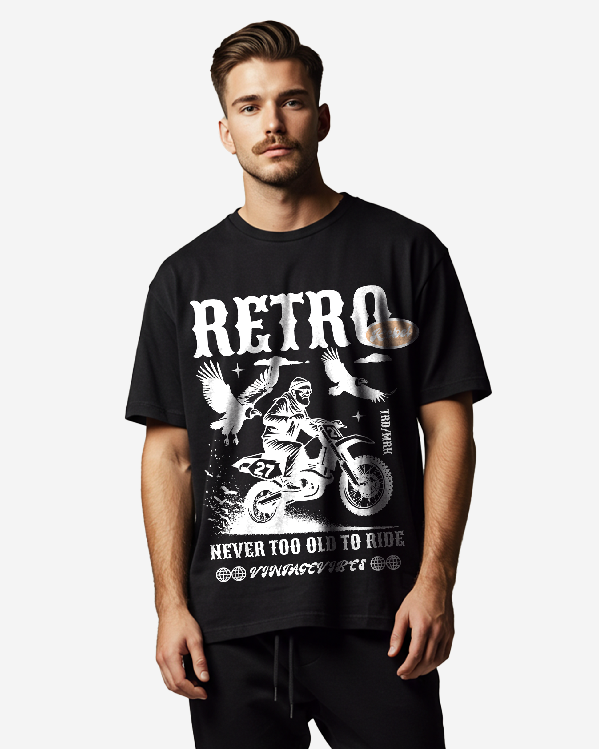 Never Too Old To Ride Men's Oversized T-Shirt