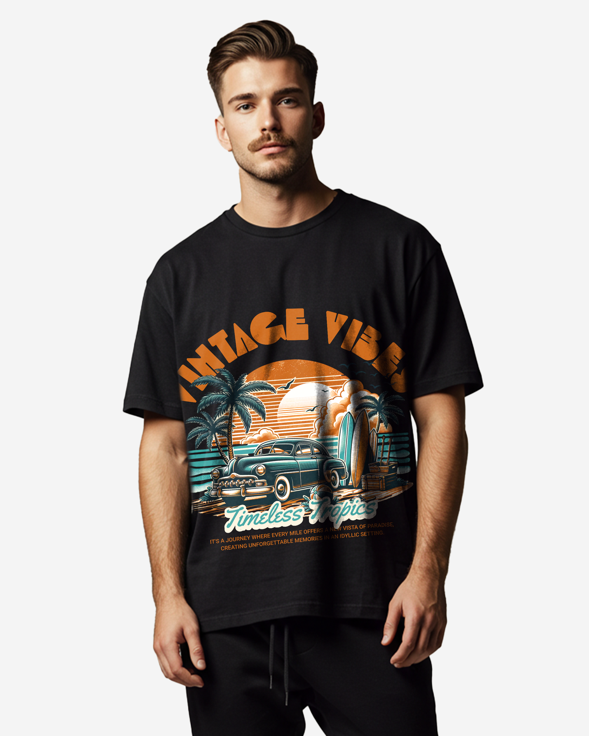 Timeless Tropics Men's Oversized T-Shirt