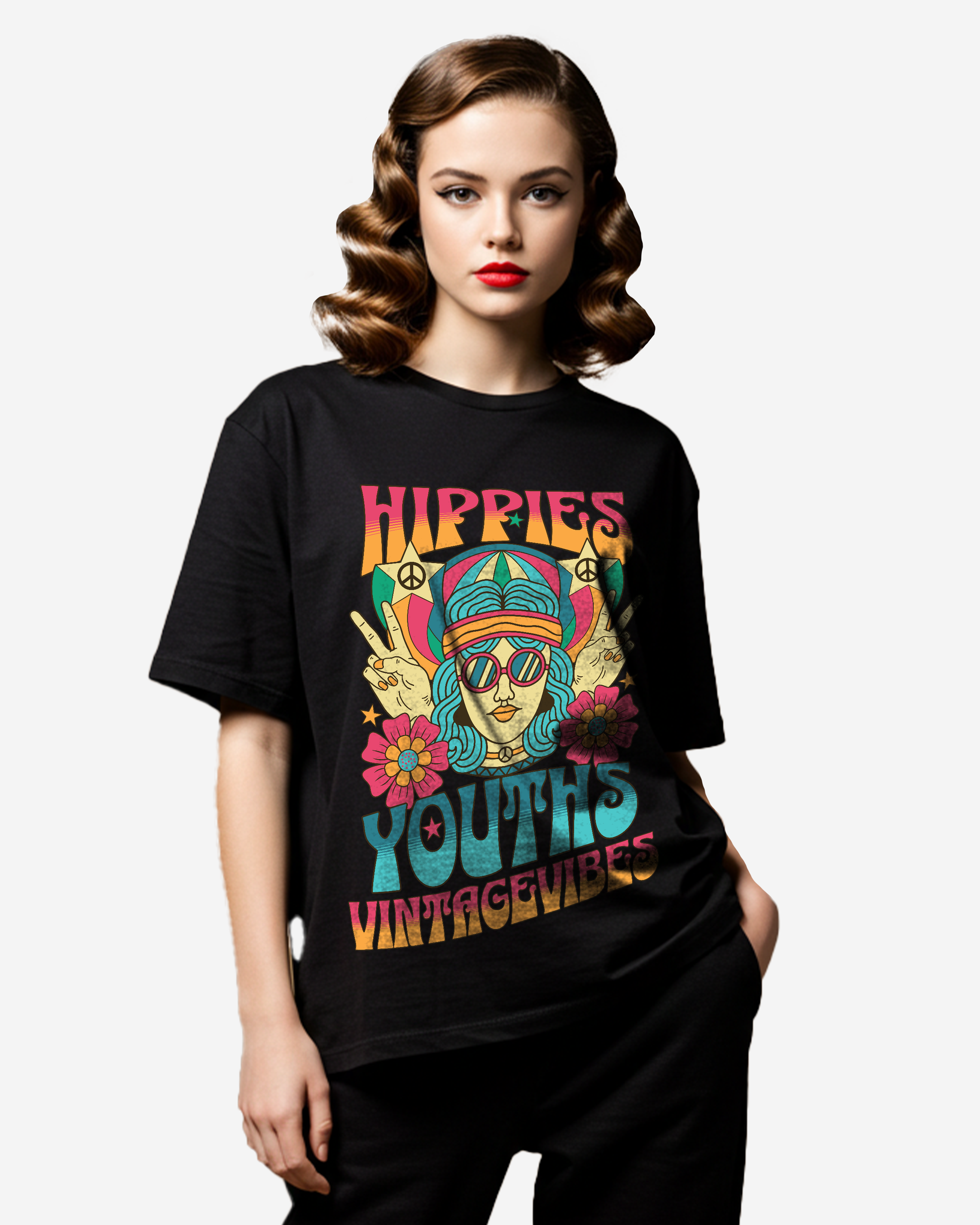 Hippies Woman Women's Oversized T-Shirt