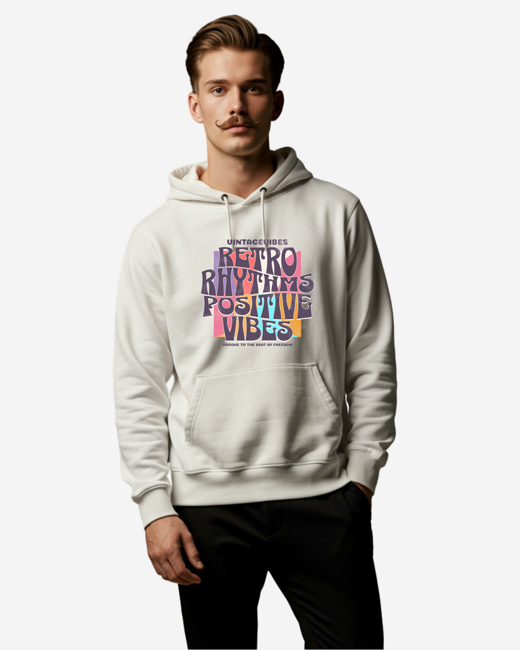Retro Rhythms Men's Oversized Hoodie