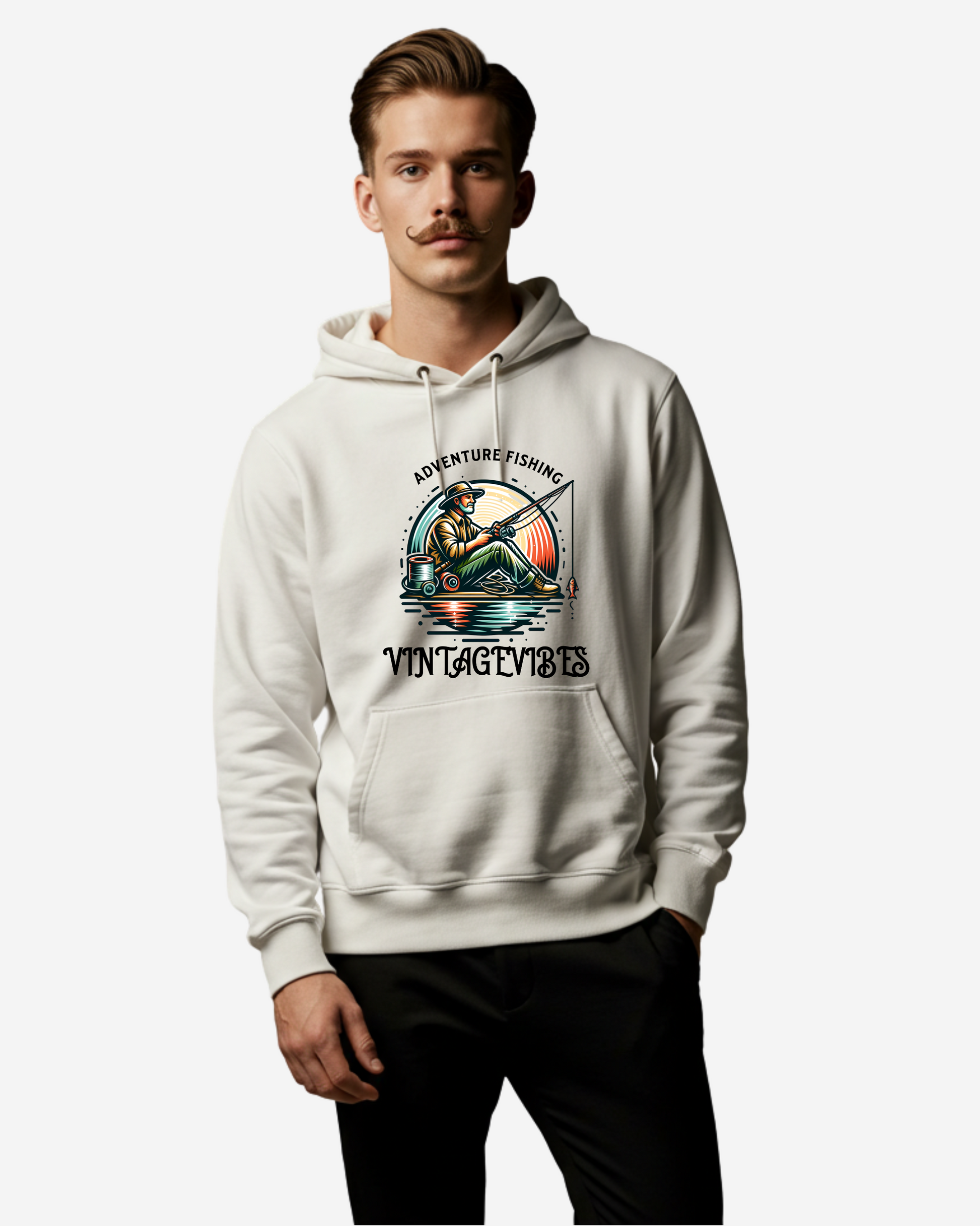 Fishing Logo Men's Oversized Hoodie