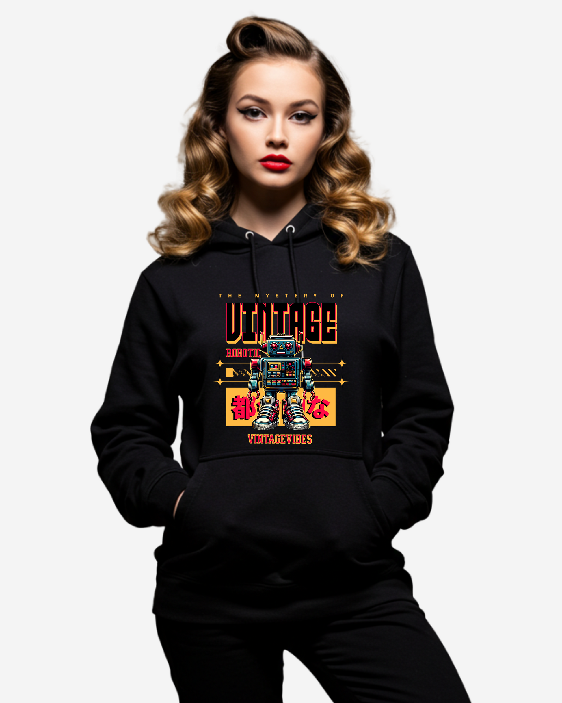 Vintage Robotics Revival Women's Oversized Hoodie