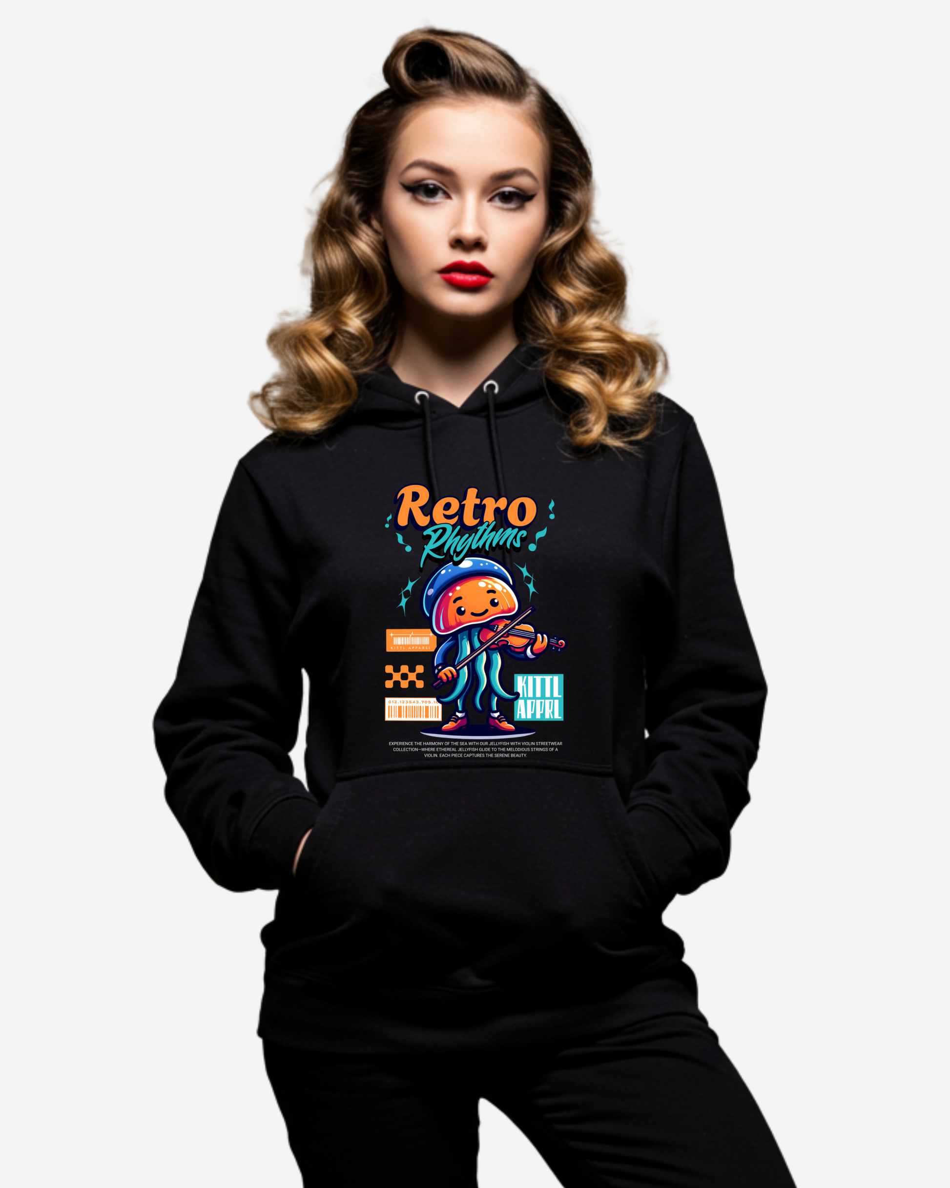 Retro Rhythms Music Women's Oversized Hoodie