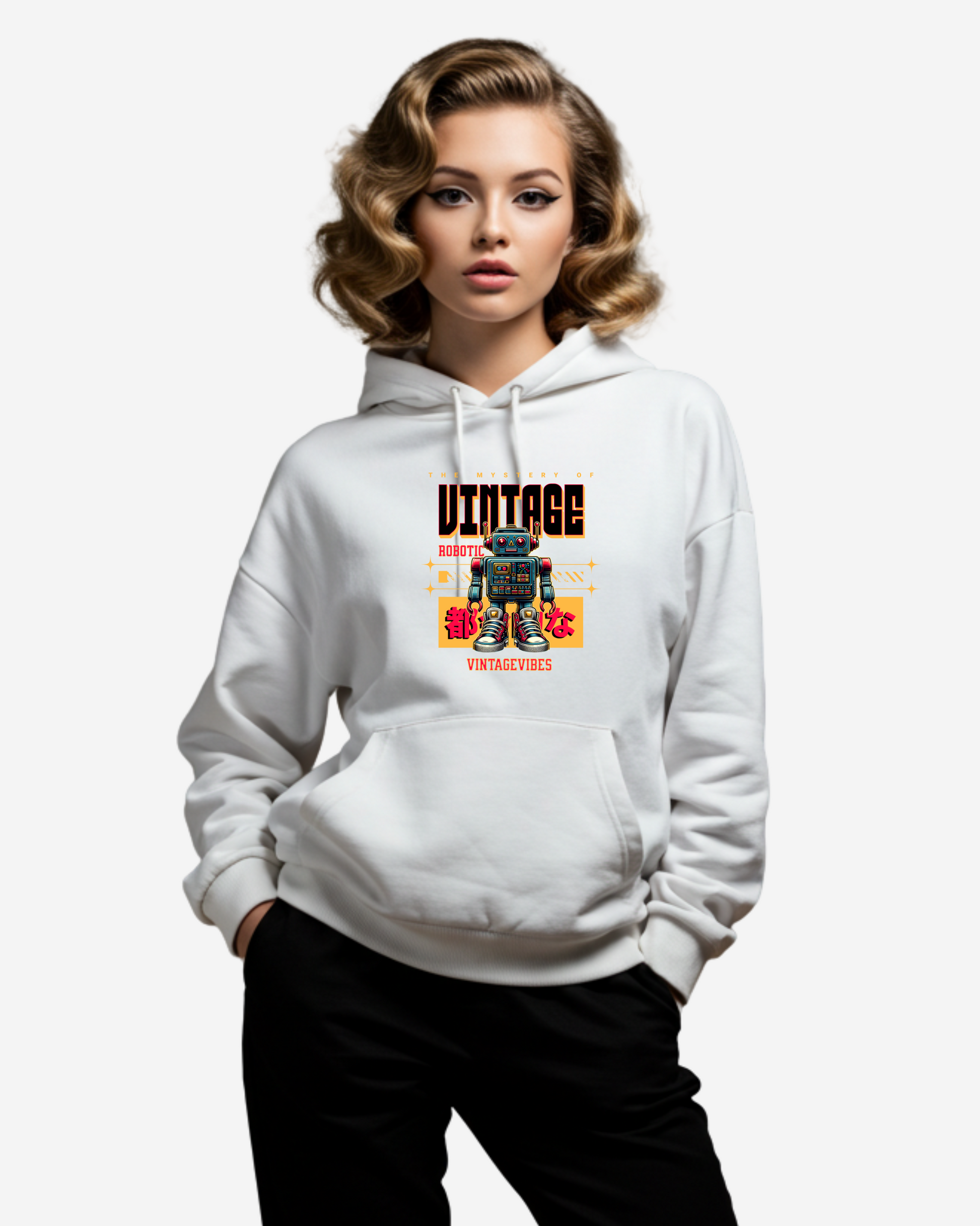 Vintage Robotics Revival Women's Oversized Hoodie