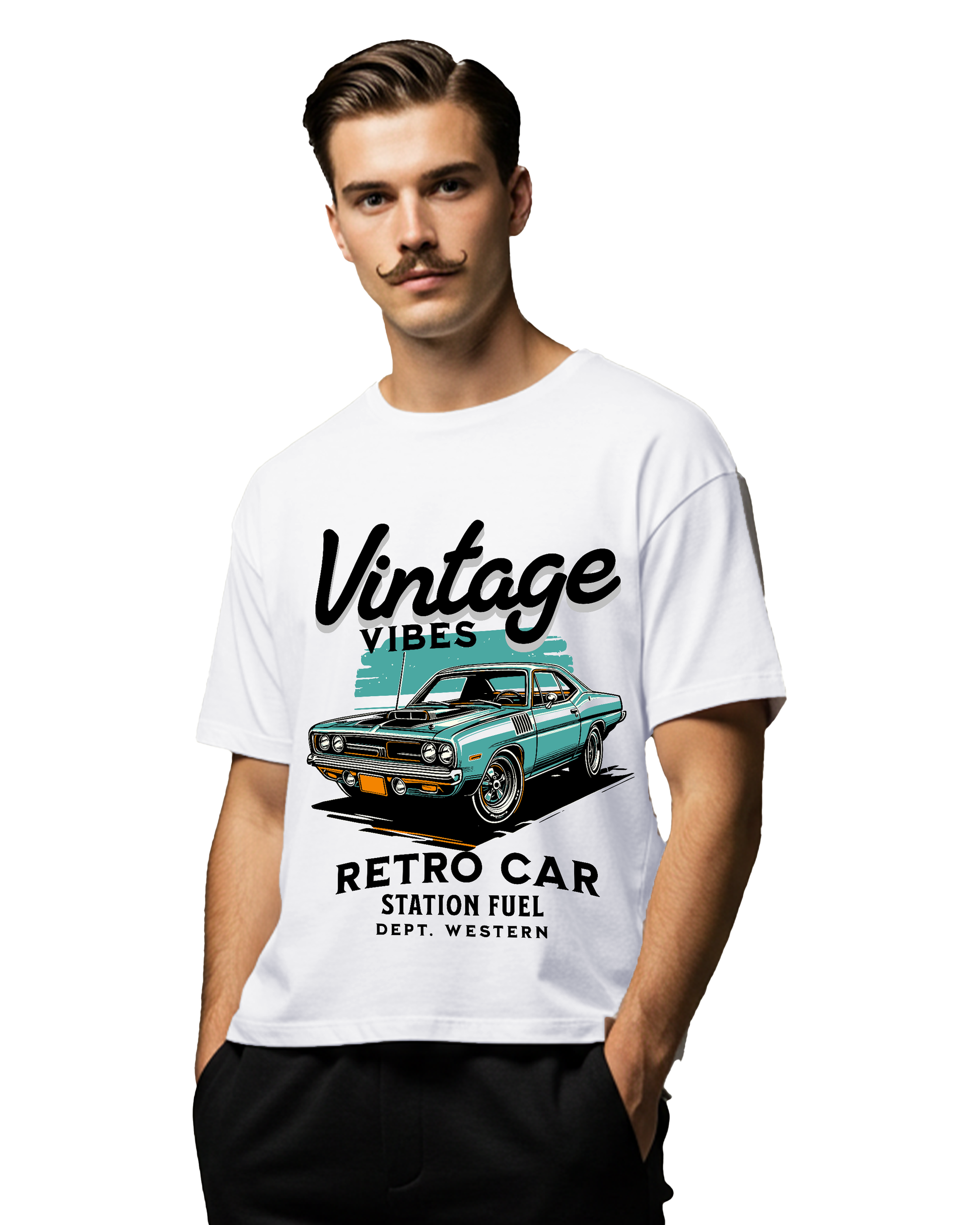 Vintage Car Retro Design Men's Oversized T-Shirt