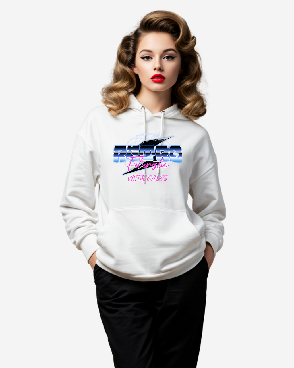 Retro Futuristic Women's Oversized Hoodie