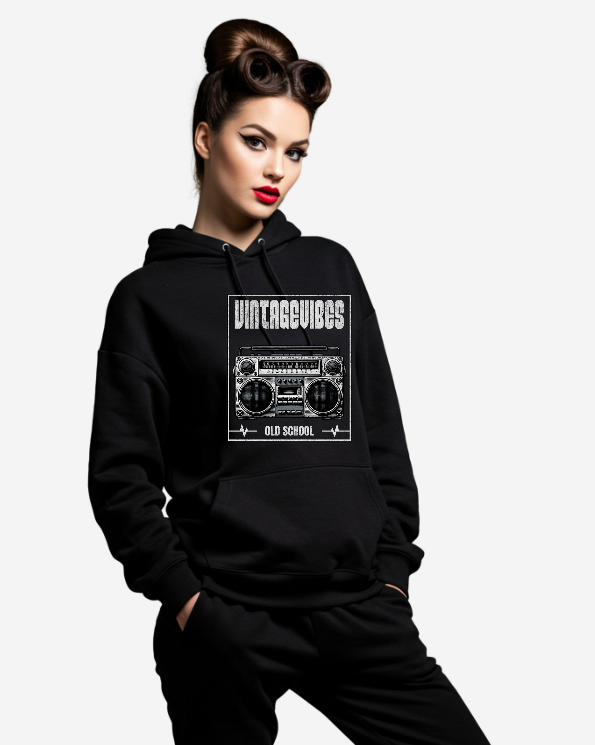 Boombox Radio Old School Women's Oversized Hoodie