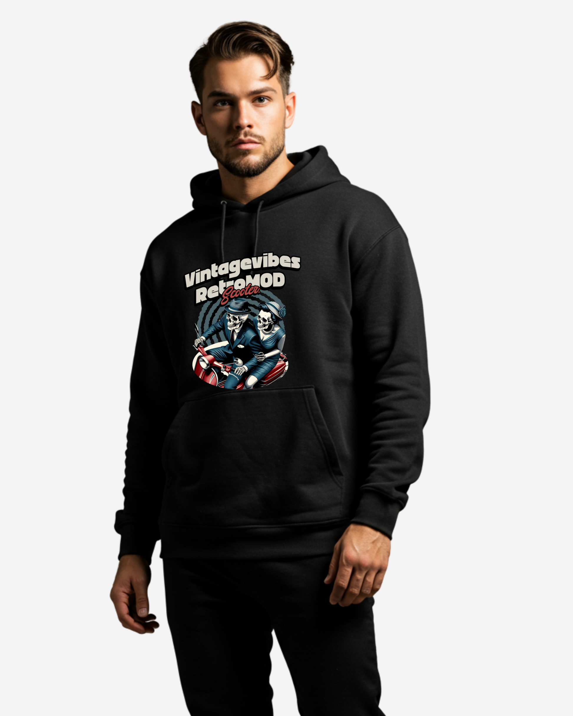 Retro Mod Scooter Men's Oversized Hoodie