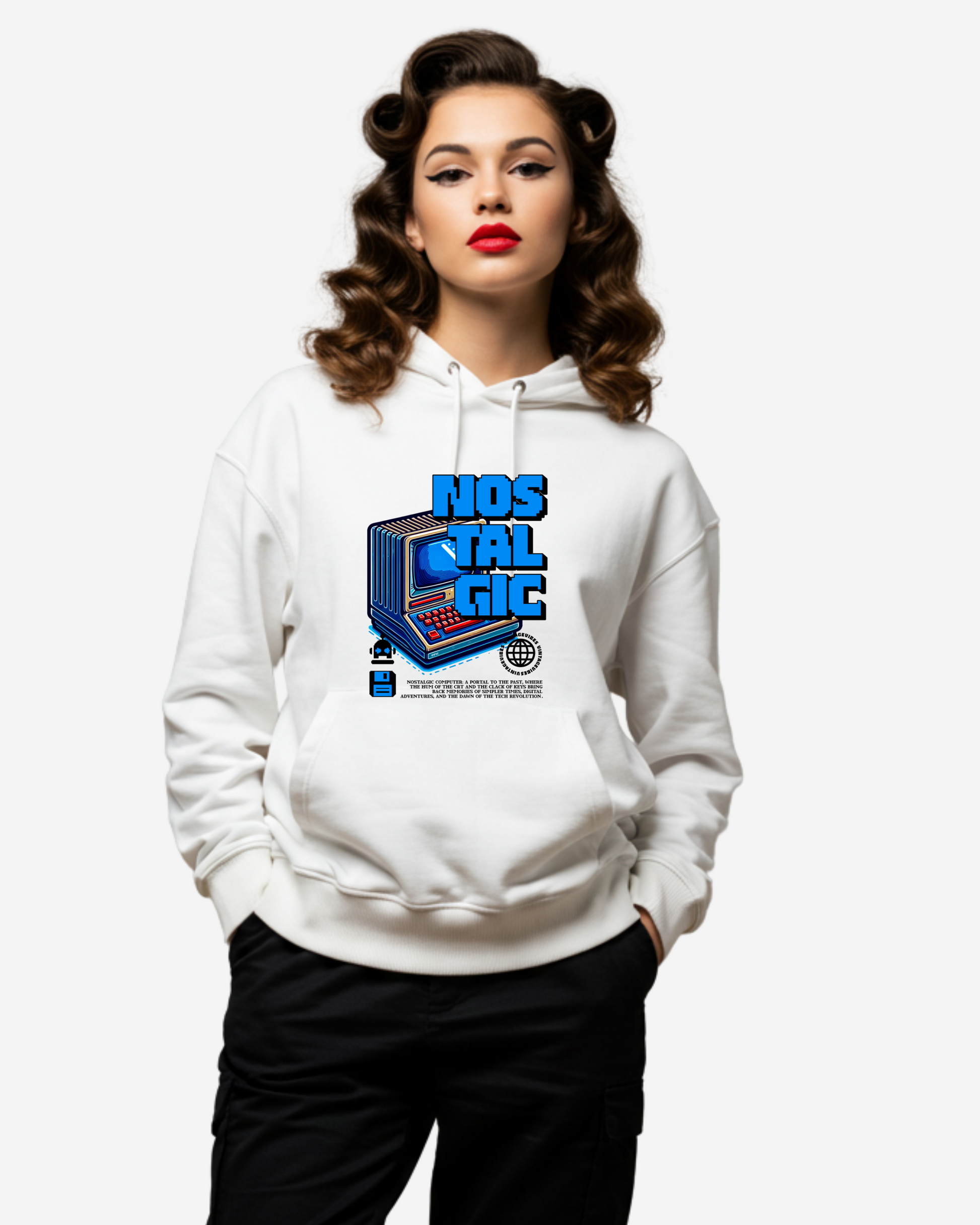 Nostalgic Computer Women's Oversized Hoodie