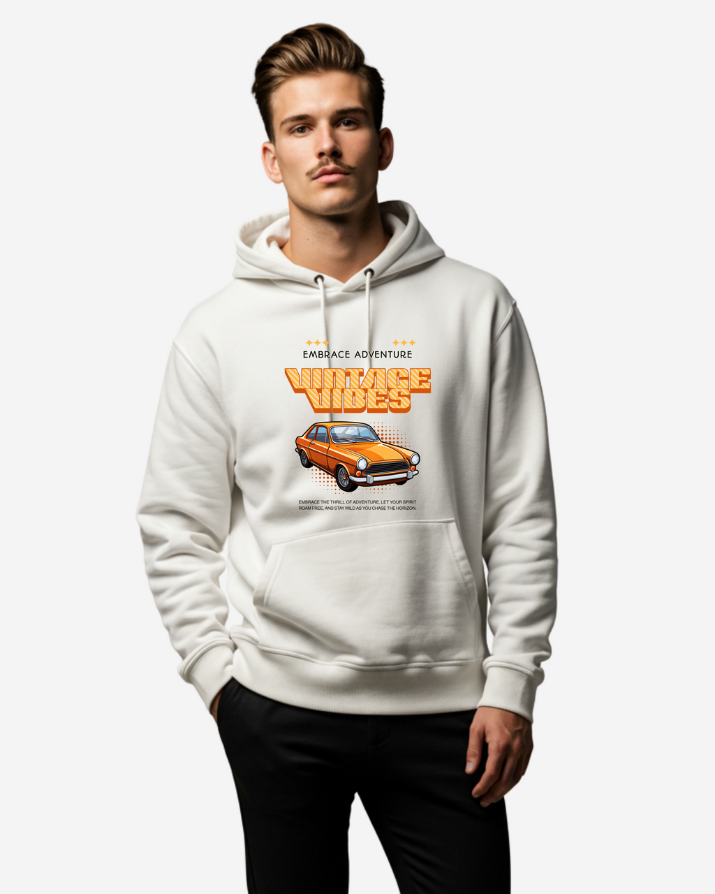 Stay Wild Vintage Car Men's Oversized Hoodie