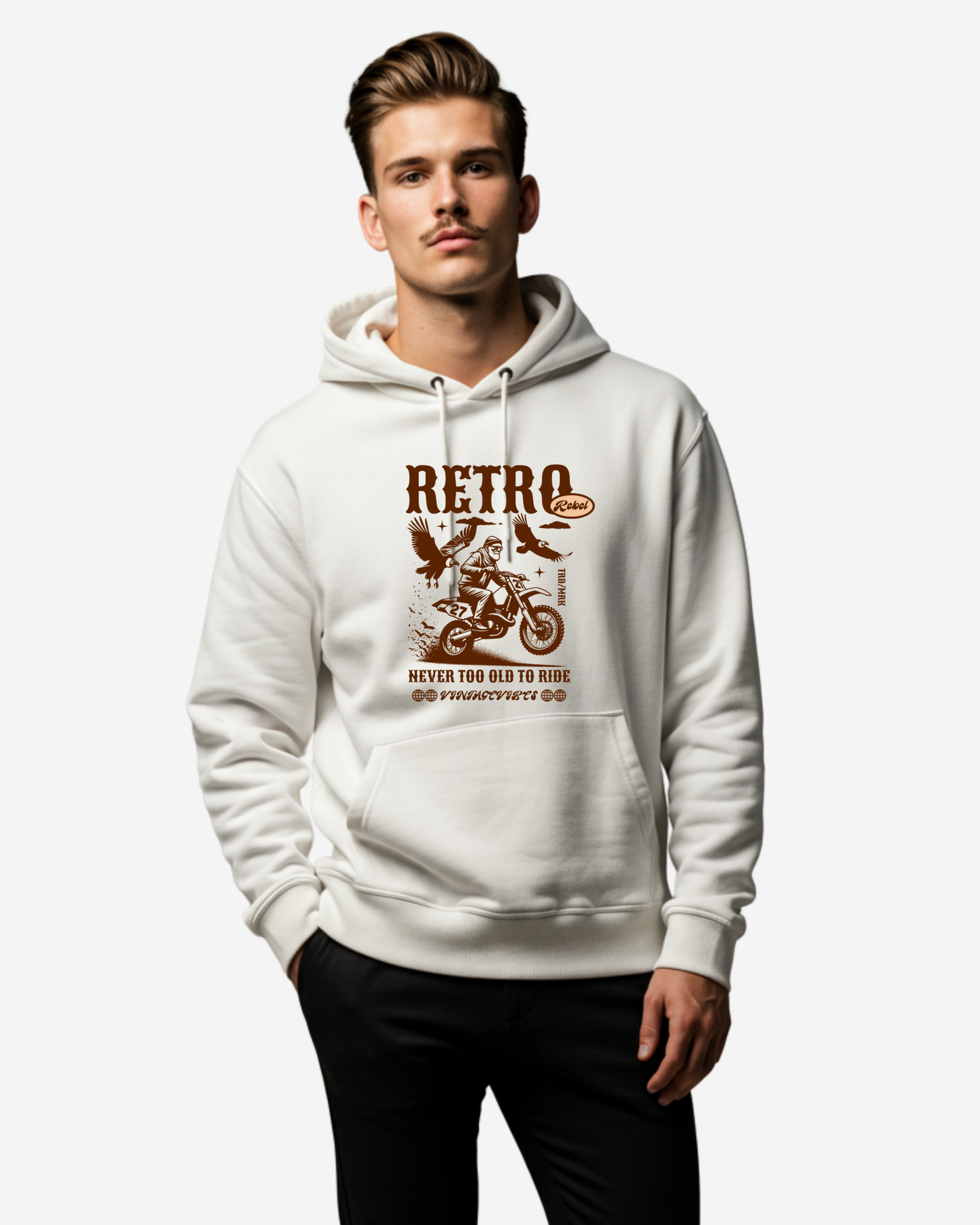 Never Too Old to Ride Men's Oversized Hoodie