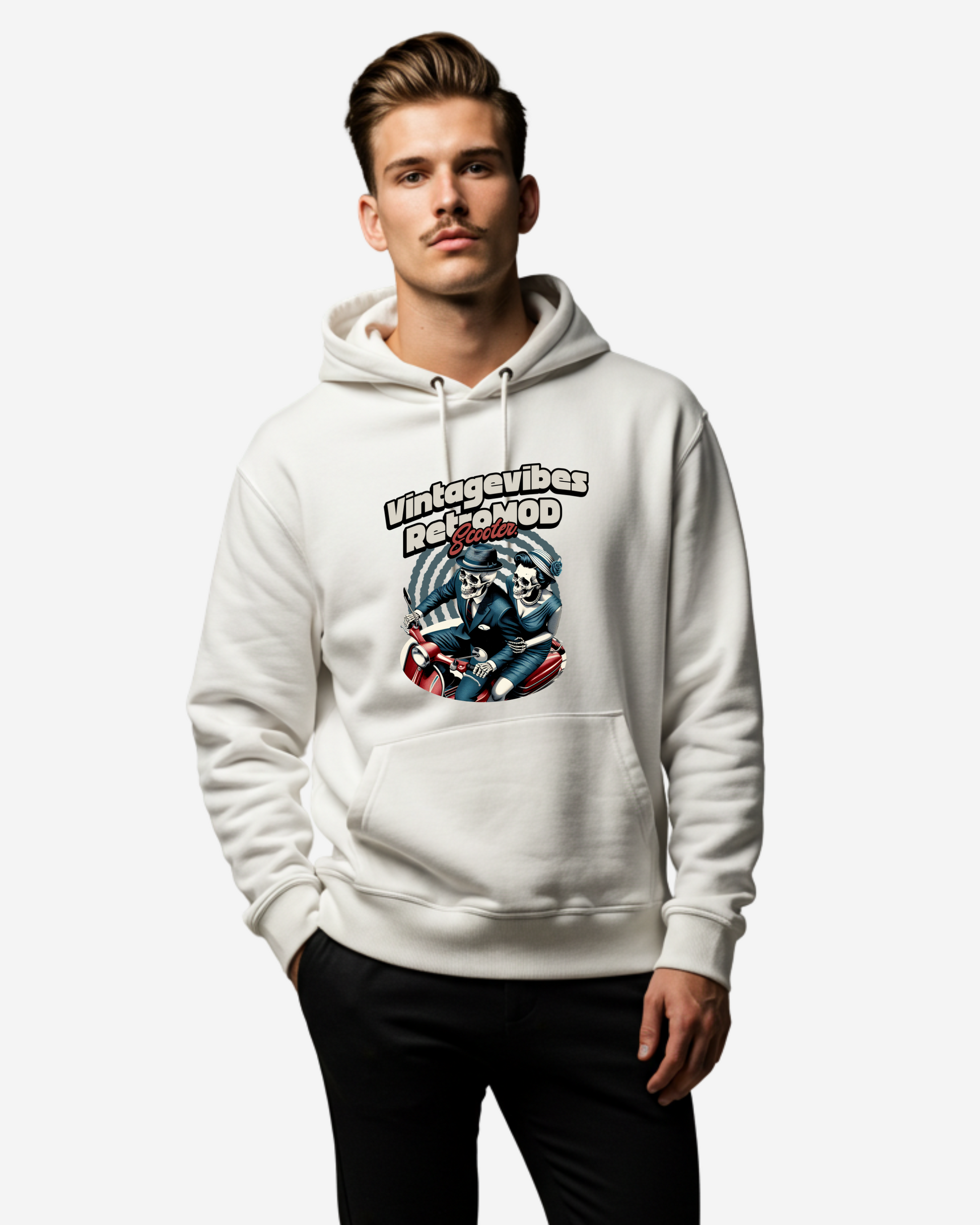 Retro Mod Scooter Men's Oversized Hoodie