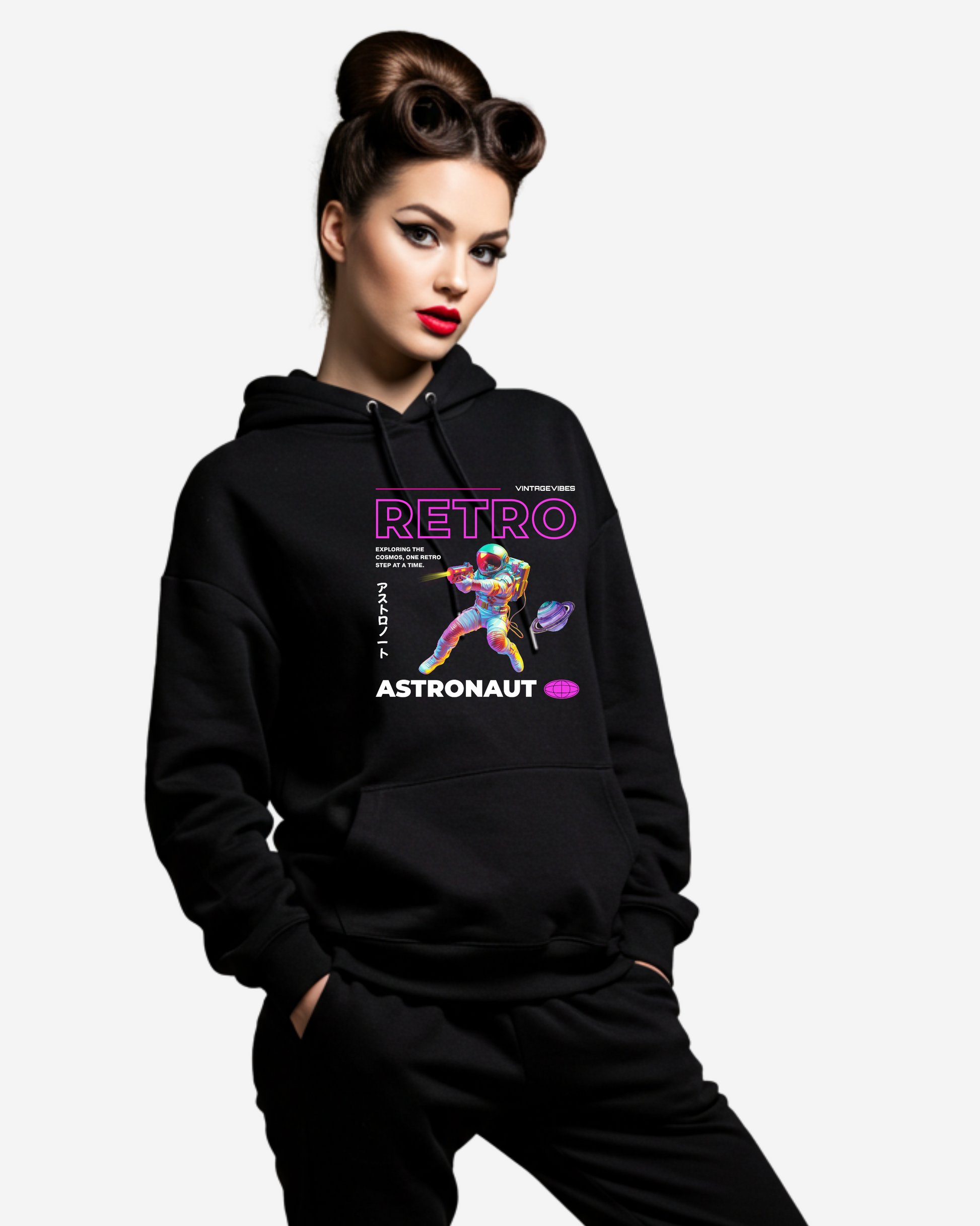 Retro Astronaut Women's Oversized Hoodie