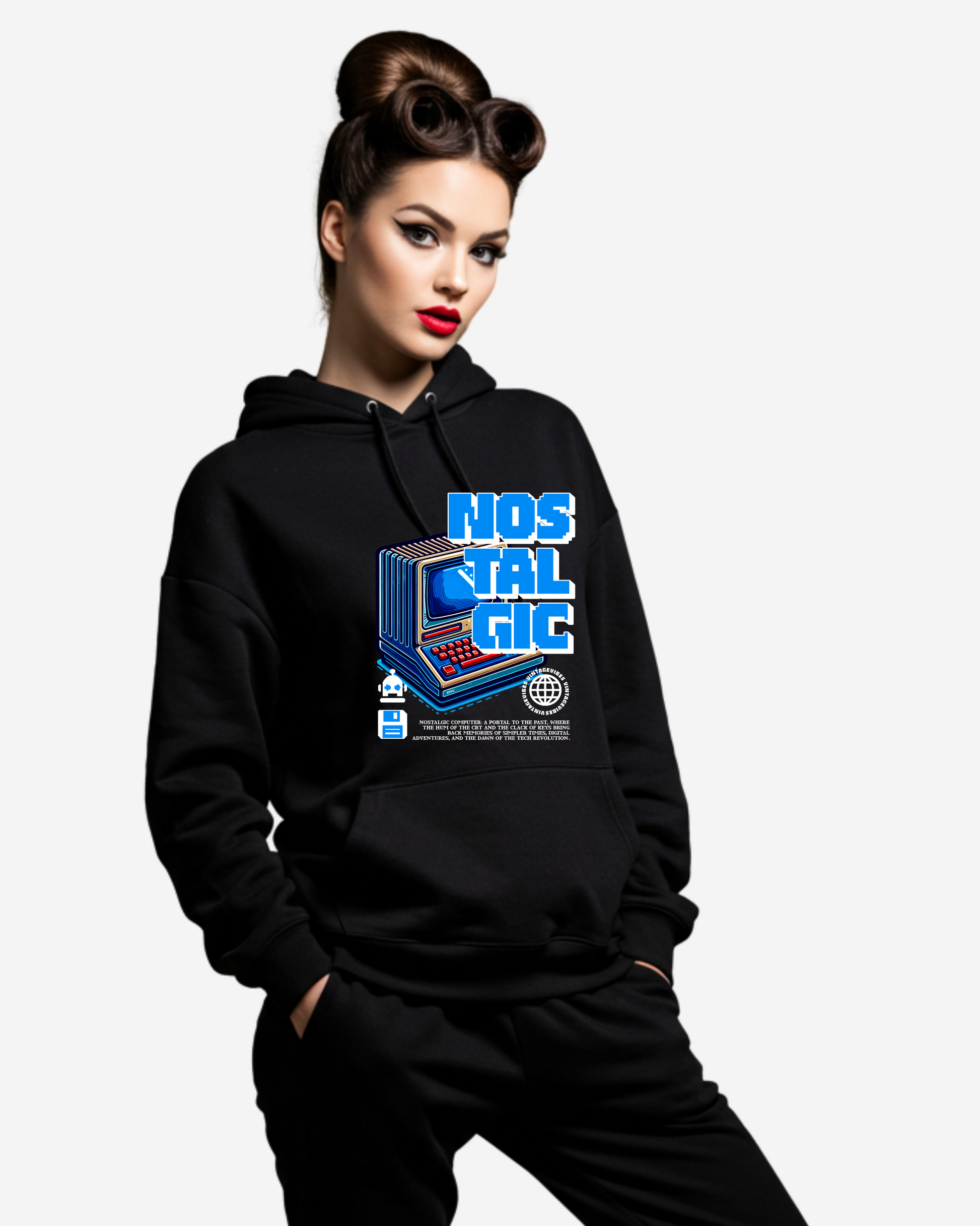 Nostalgic Computer Women's Oversized Hoodie
