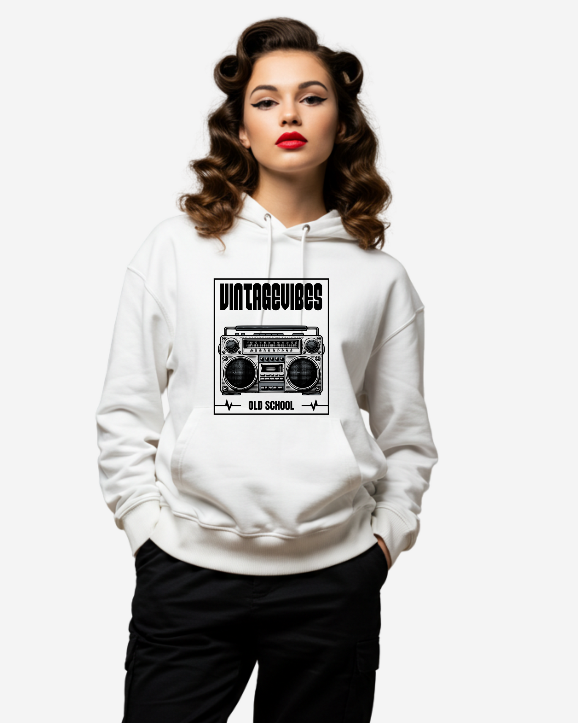 Boombox Radio Old School Women's Oversized Hoodie