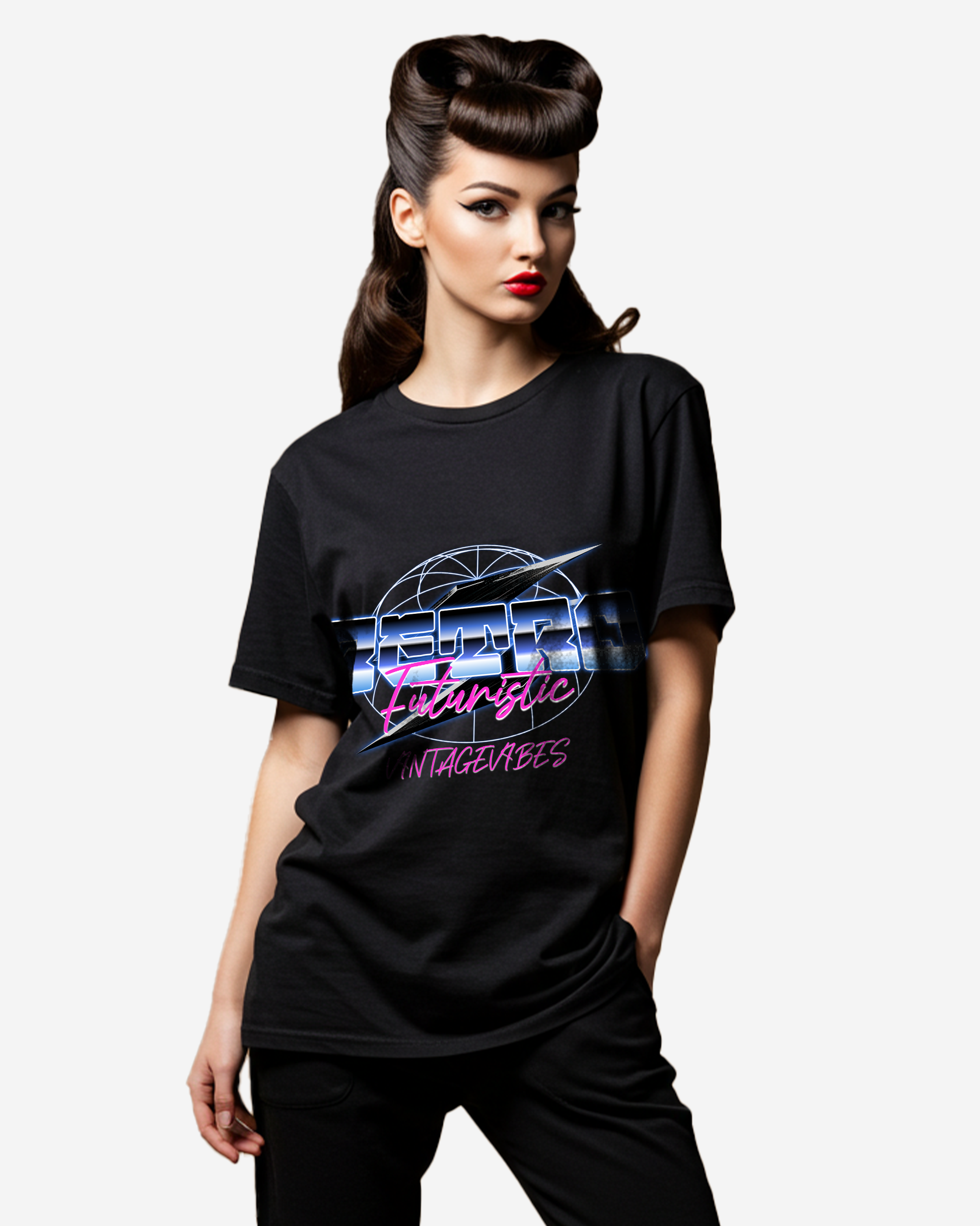 Retro Futuristic Women's Oversized T-Shirt