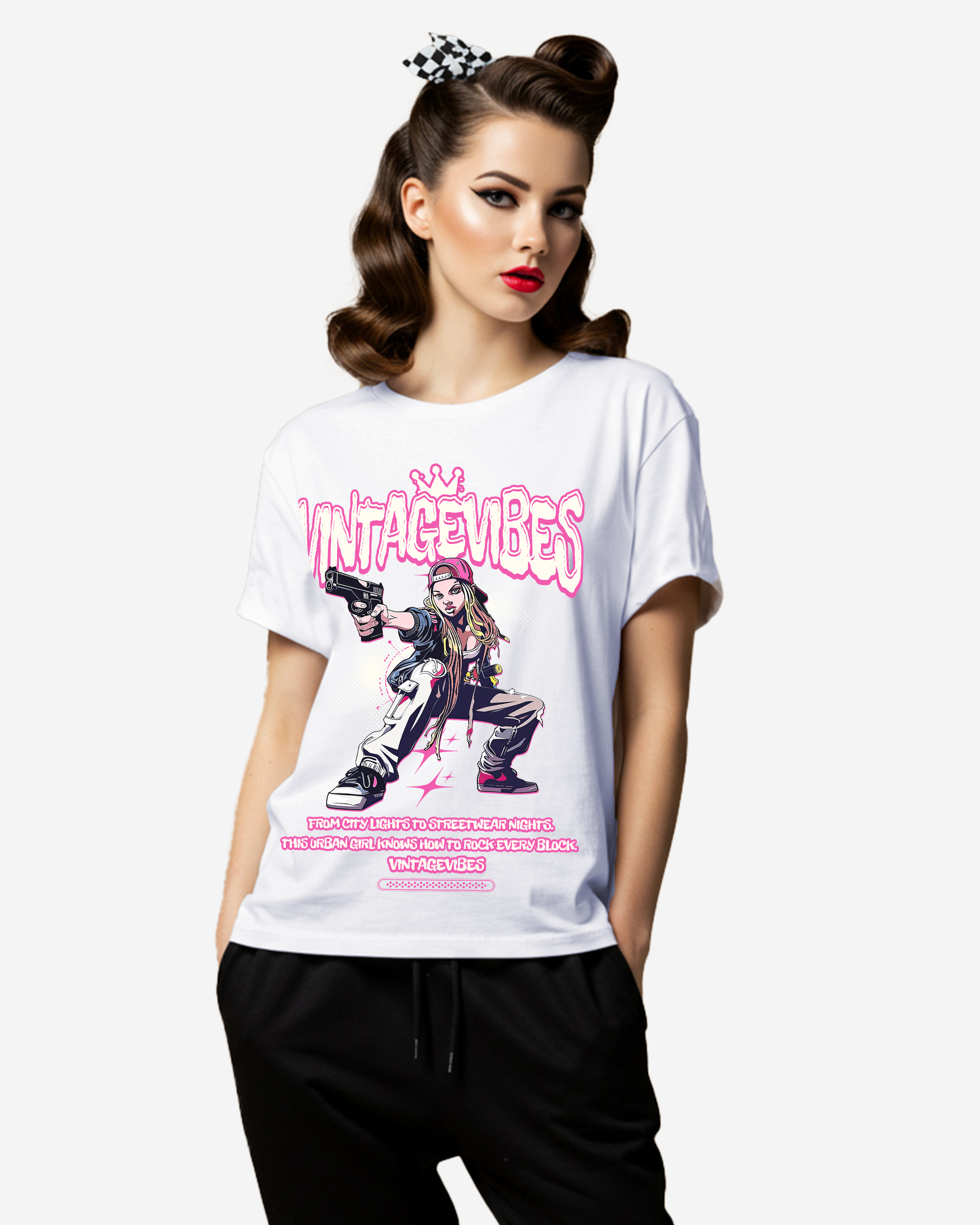 Urban Girl Hip Hop Music Women's Oversized T-Shirt