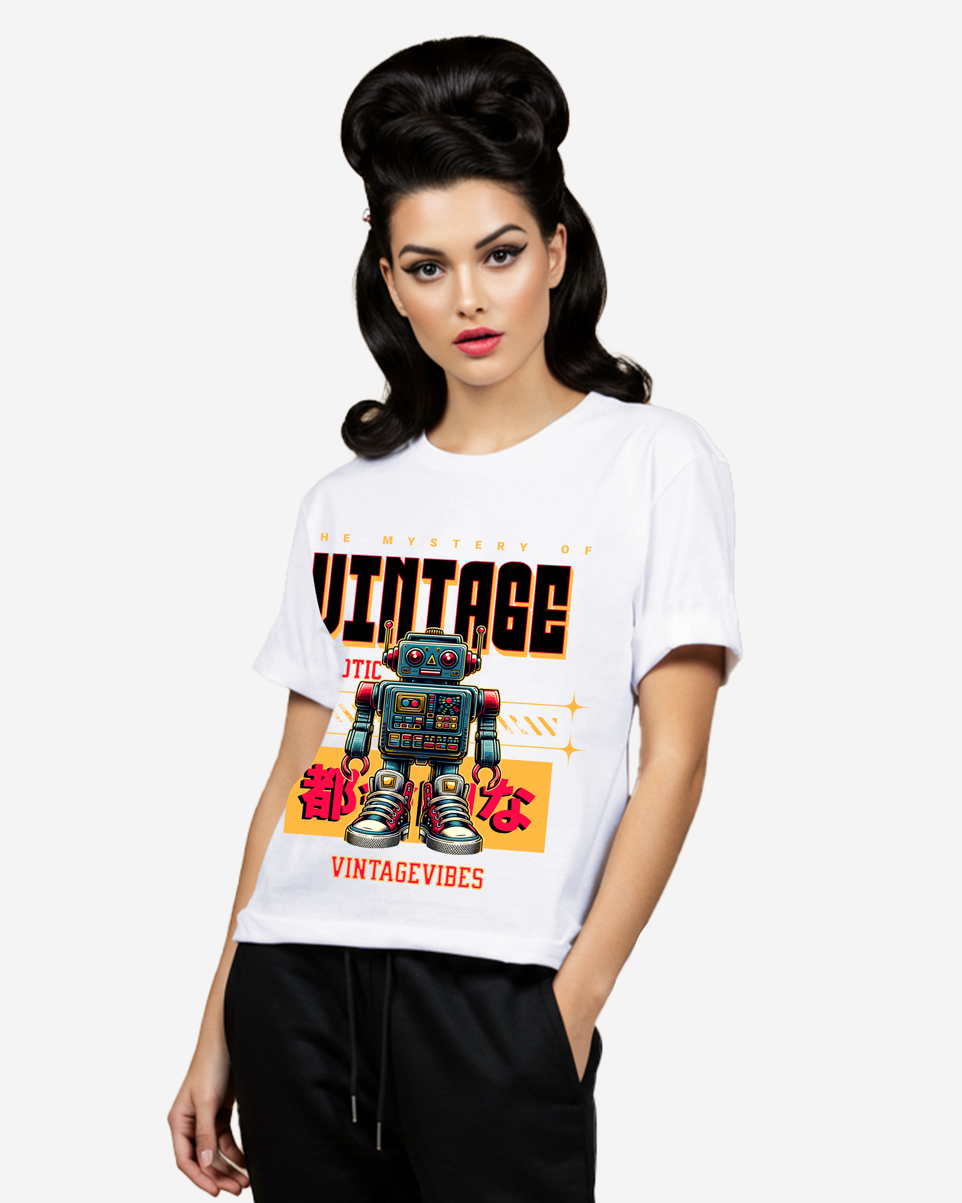 Vintage Robotics Revival Women's Oversized T-Shirt