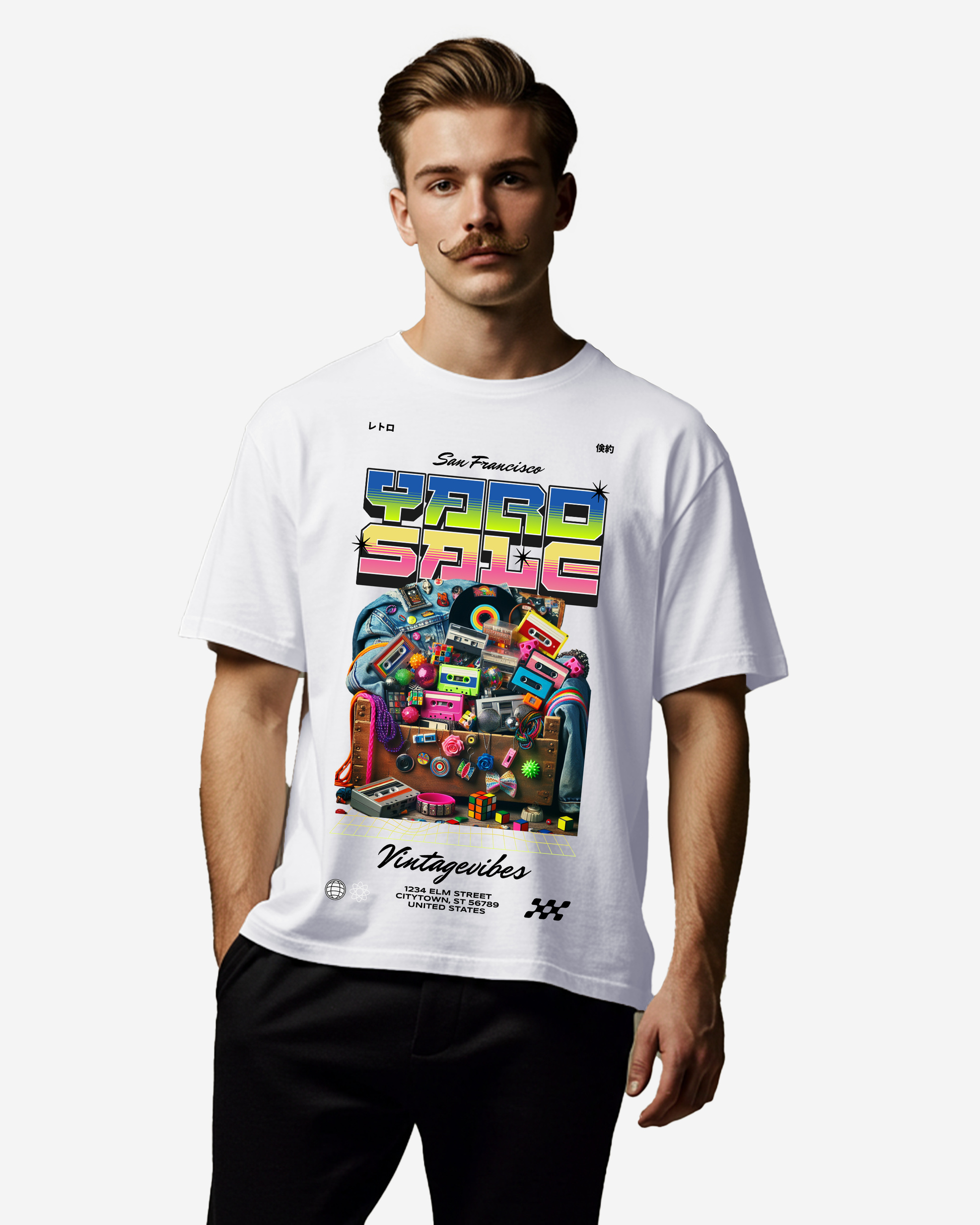 Sale Thrifting 80s Style Men's Oversized T-Shirt