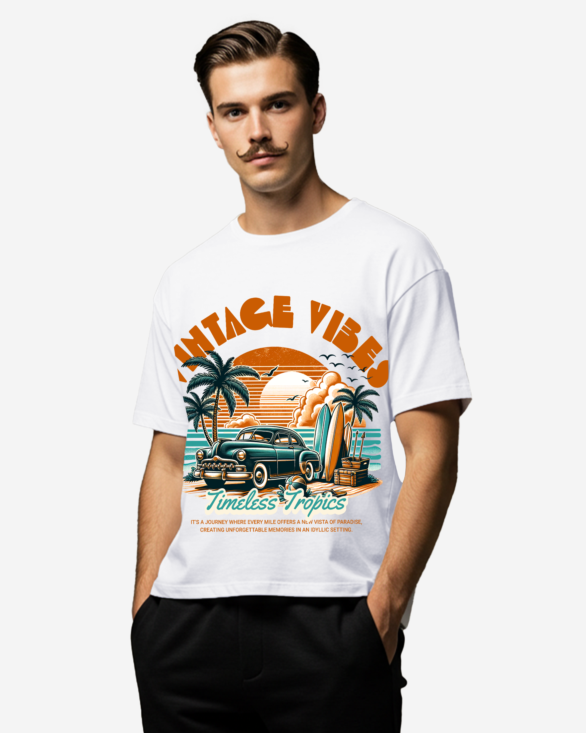 Timeless Tropics Men's Oversized T-Shirt