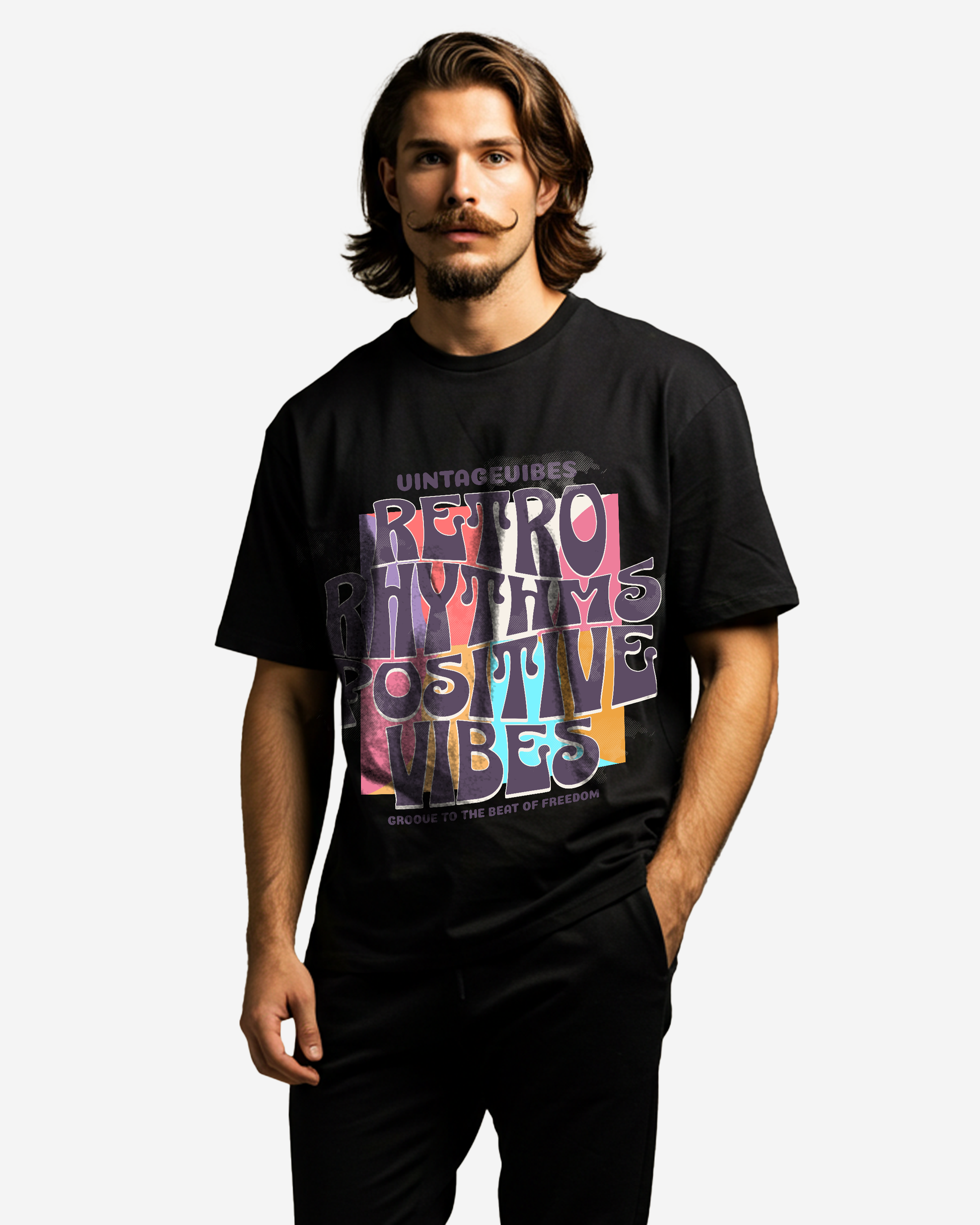 Retro Rhythms Men's Oversized T-Shirt