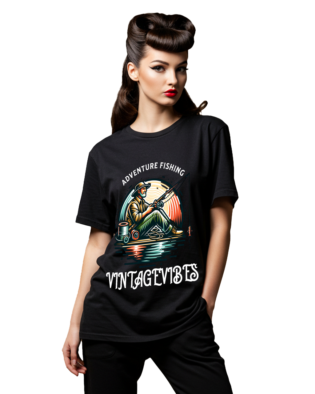 Fishing Logo Women's Oversized T-Shirt
