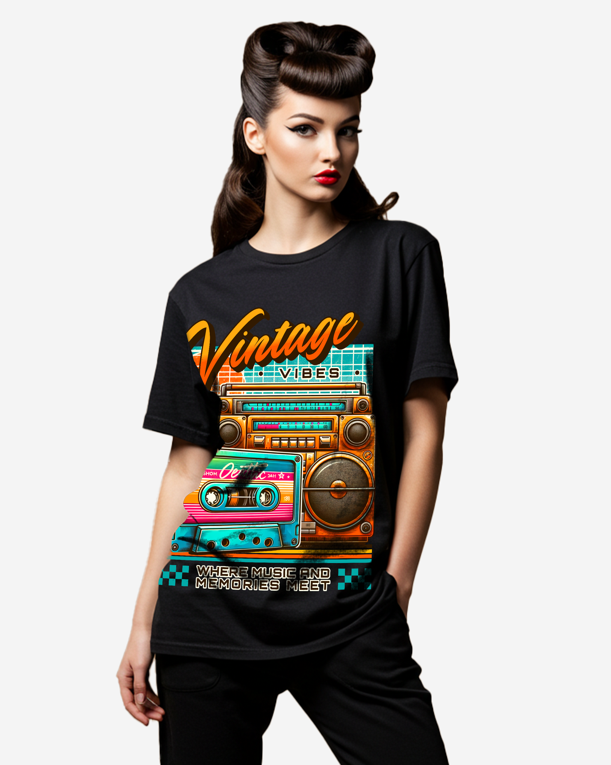 Vintage Tunes Women's Oversized T-Shirt