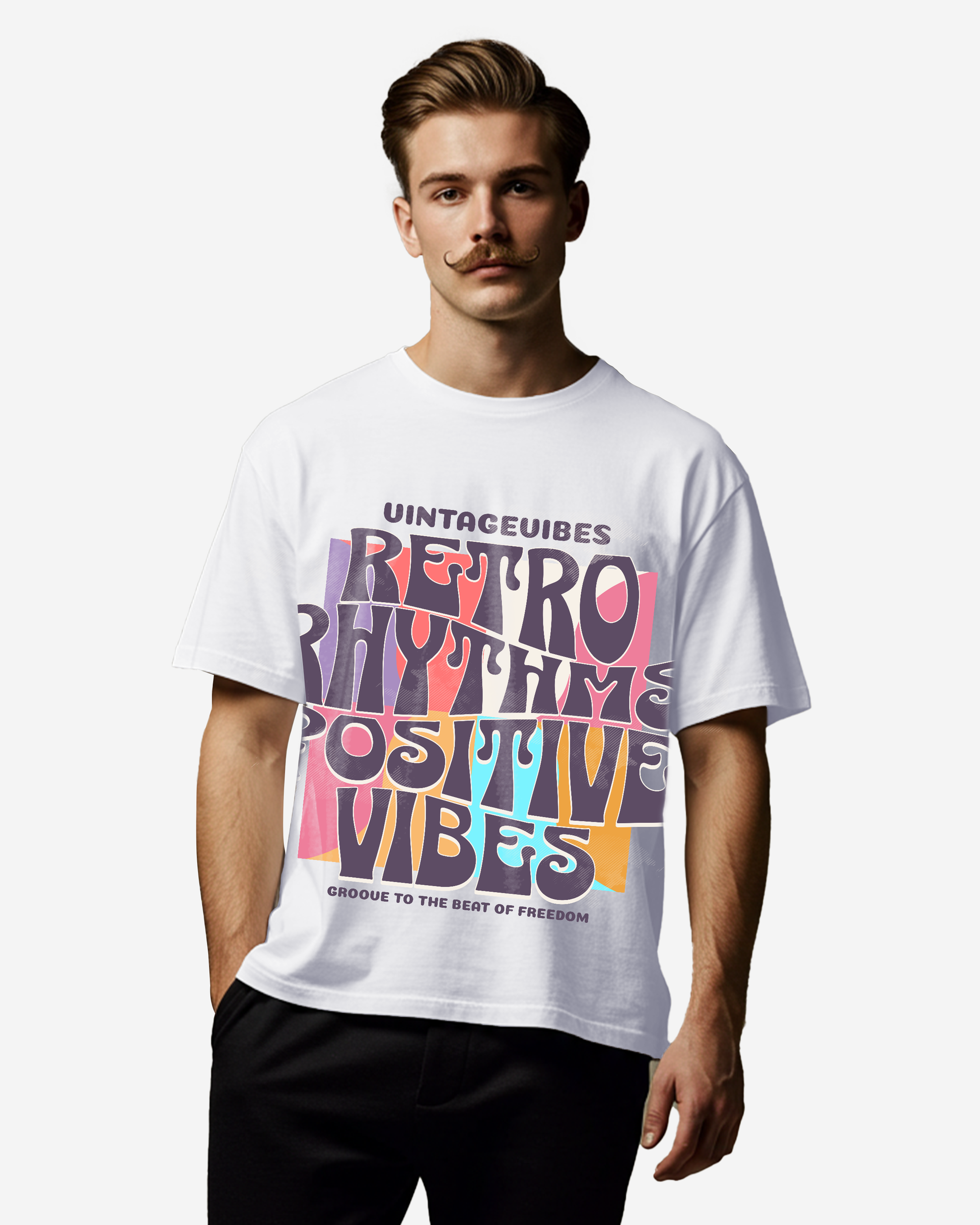 Retro Rhythms Men's Oversized T-Shirt