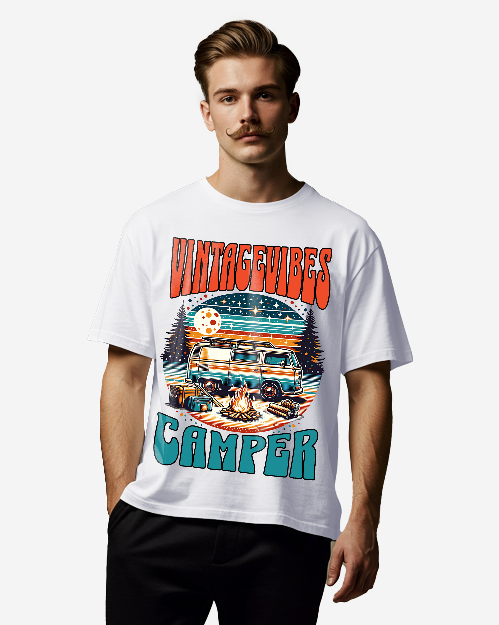 Retro Camper Men's Oversized T-Shirt