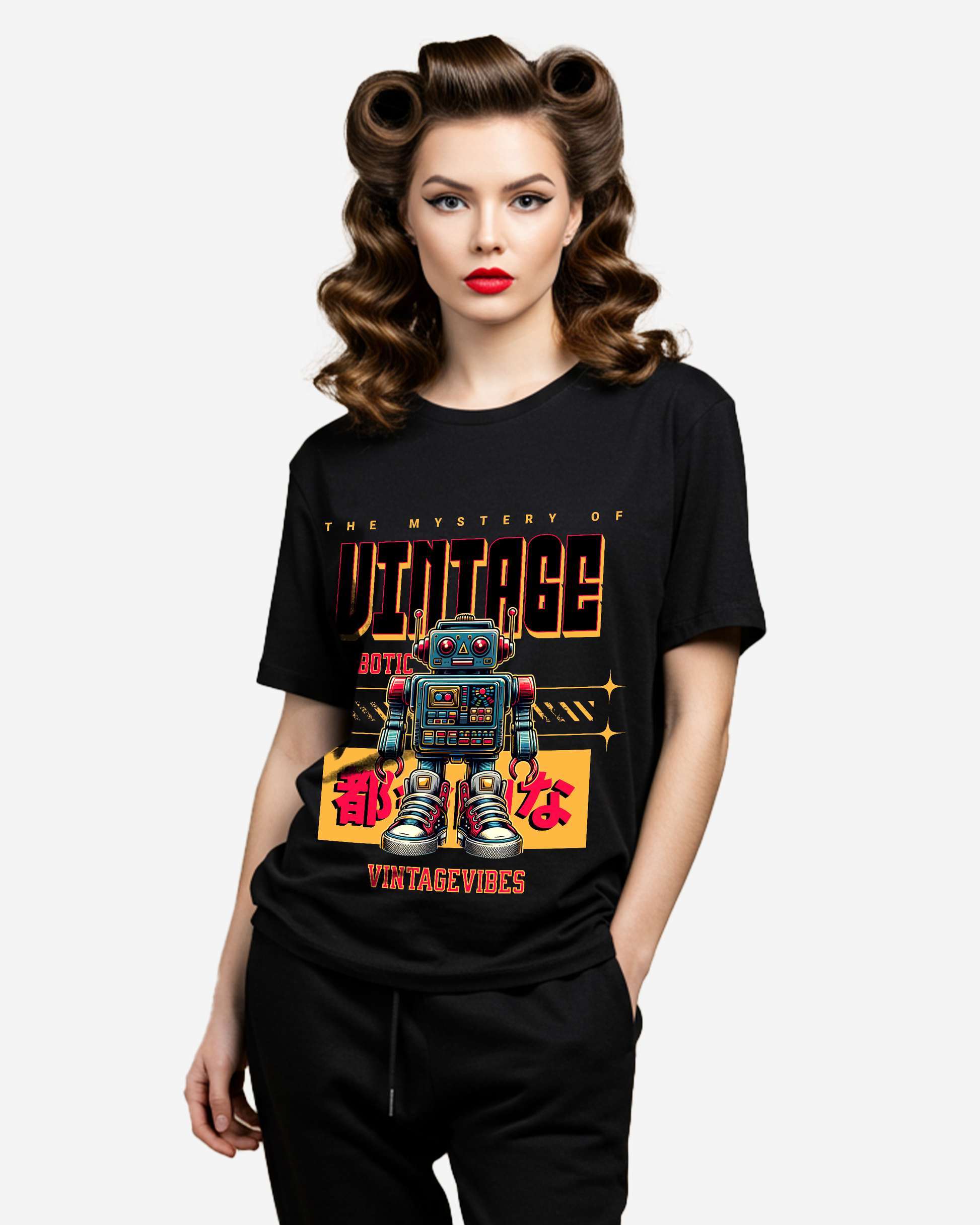 Vintage Robotics Revival Women's Oversized T-Shirt