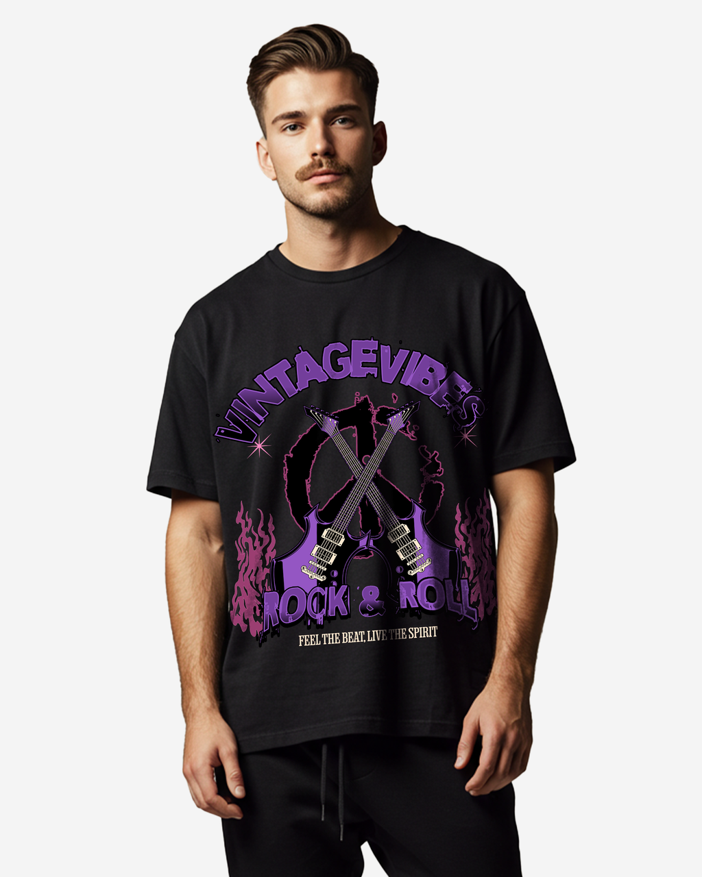 Rock & Roll Men's Oversized T-Shirt