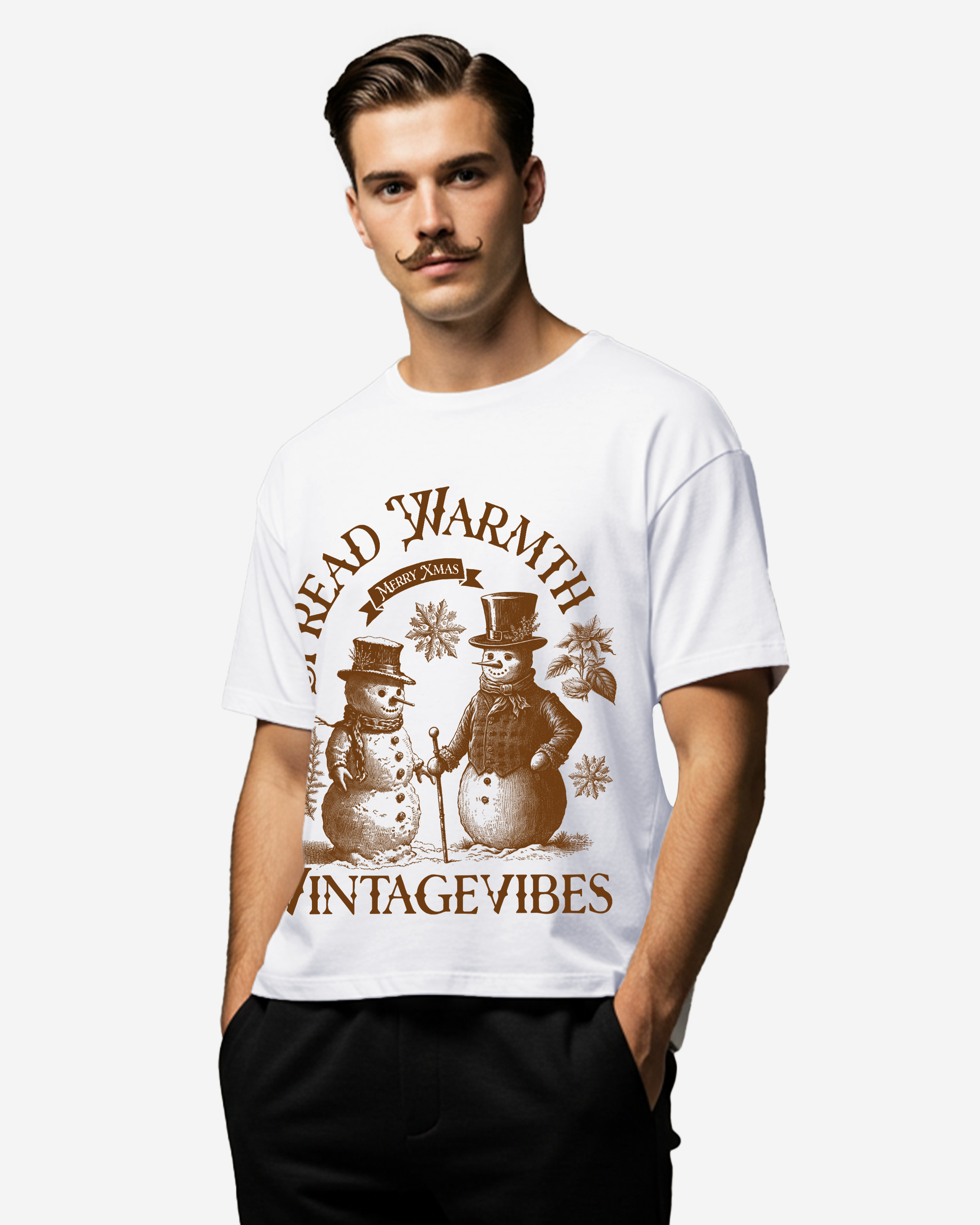Spread Warmth Christmas Men's Oversized T-Shirt