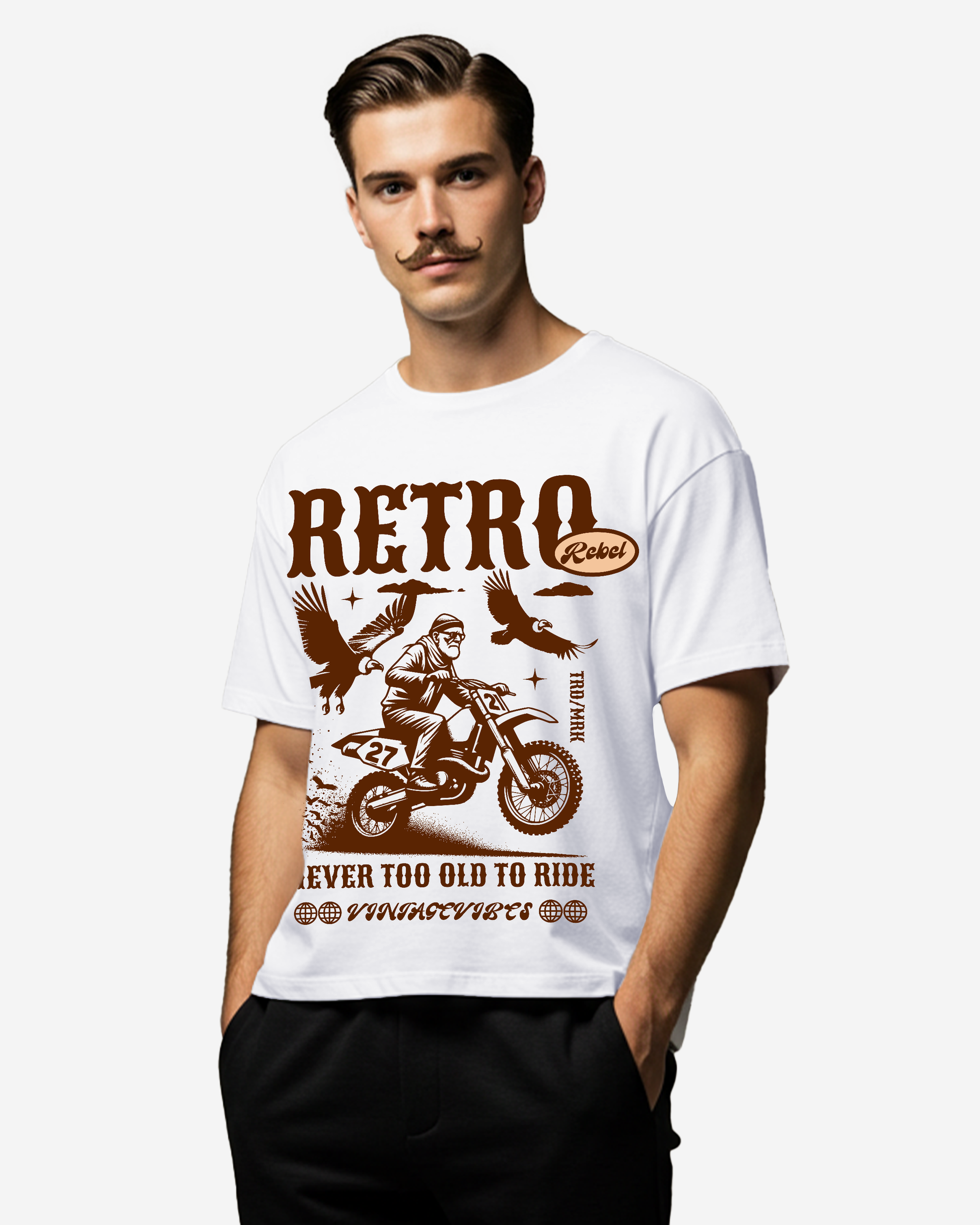 Never Too Old To Ride Men's Oversized T-Shirt