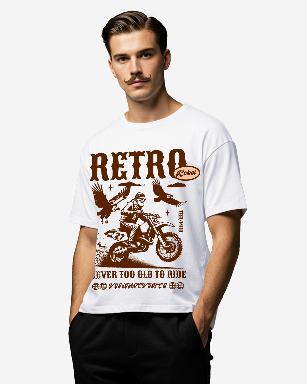 Never Too Old To Ride Men's Oversized T-Shirt