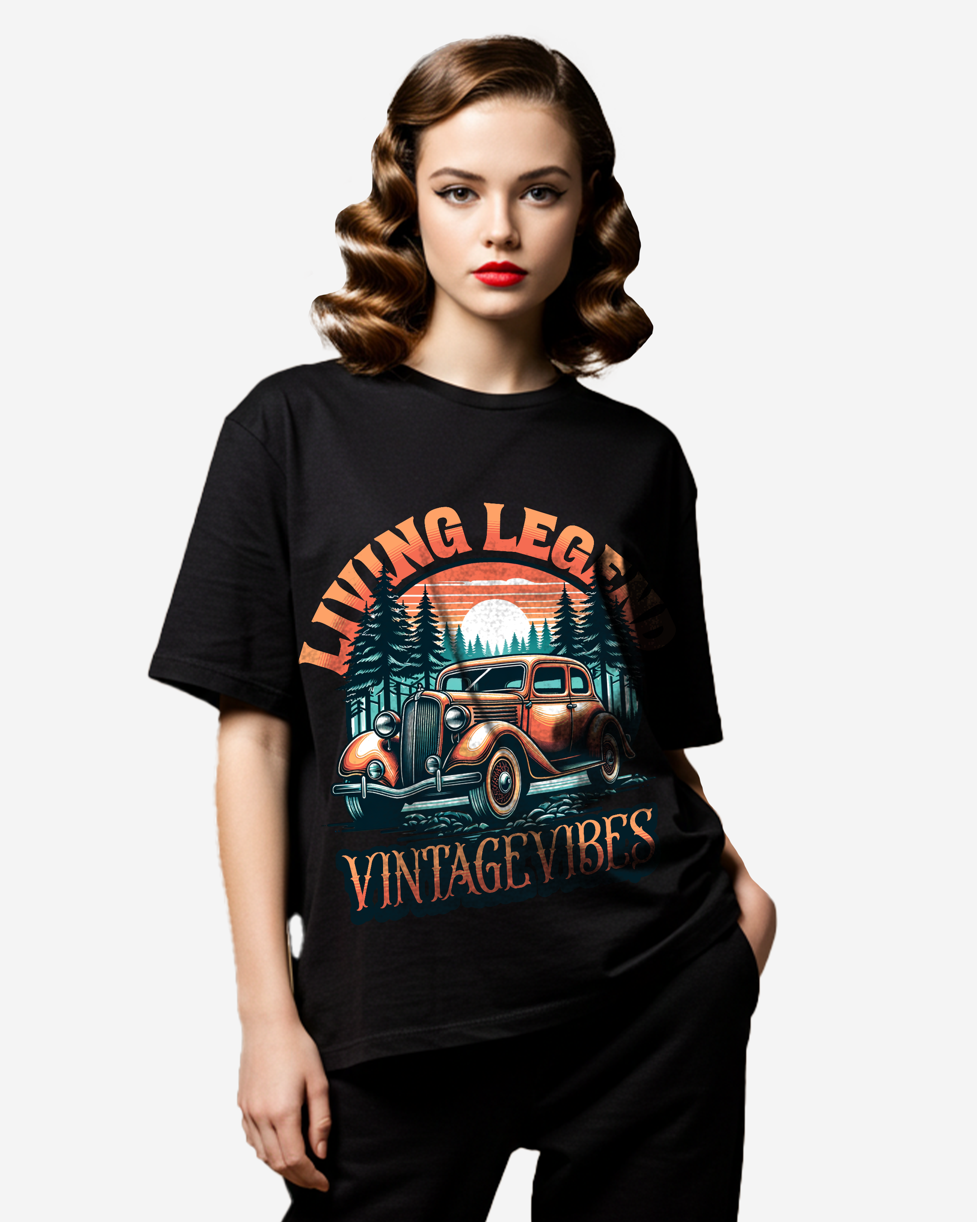 Vintage Classic Car Women's Oversized T-Shirt