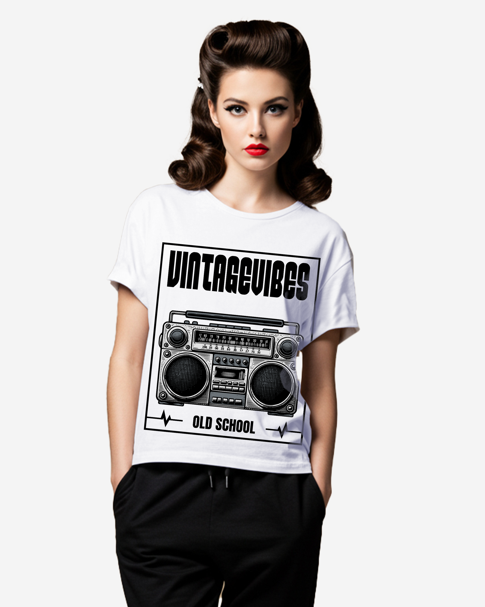 Boombox Radio Old School Women's Oversized T-Shirt