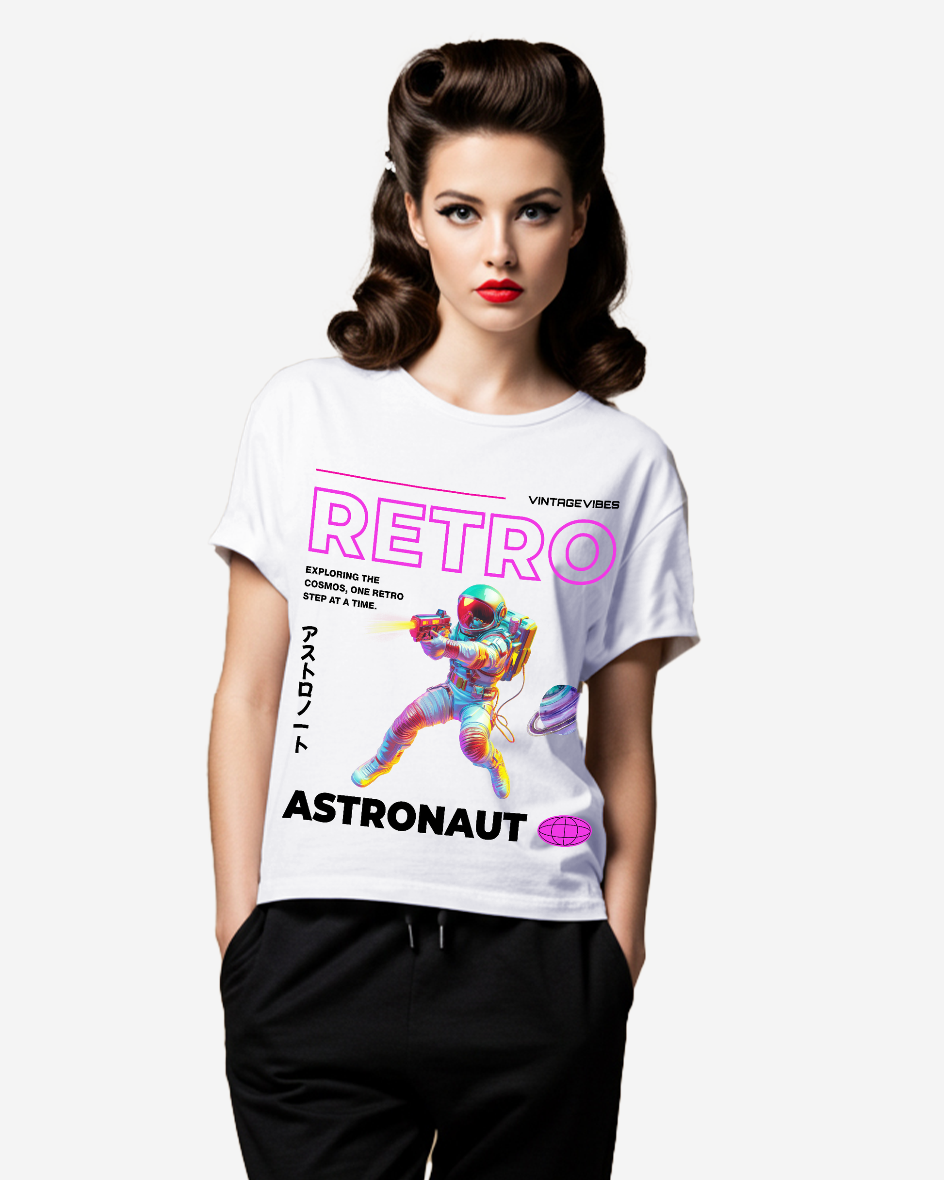 Retro Astronaut Women's Oversized T-Shirt